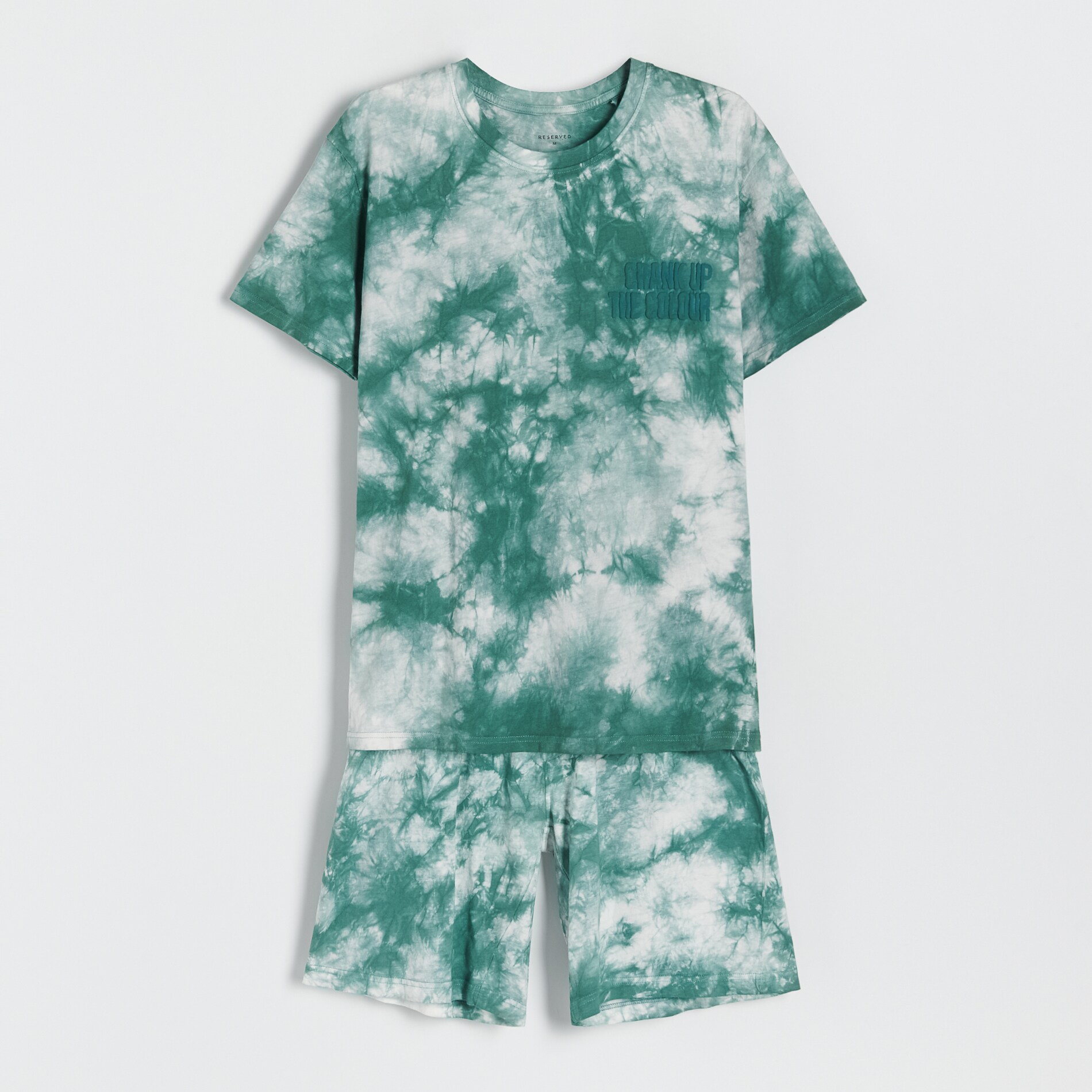 Reserved – Pijama din două piese, cu efect tie-dye – Verde accessories imagine noua 2022