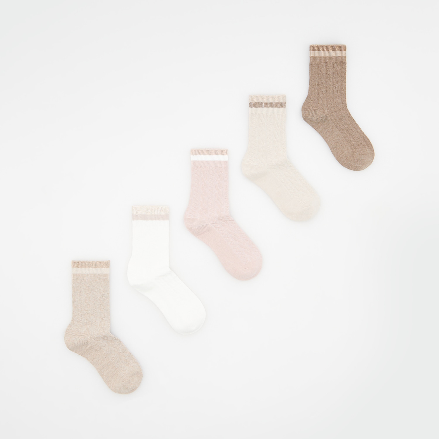E-shop Reserved - Ponožky s prímesou metalických nití - Krémová