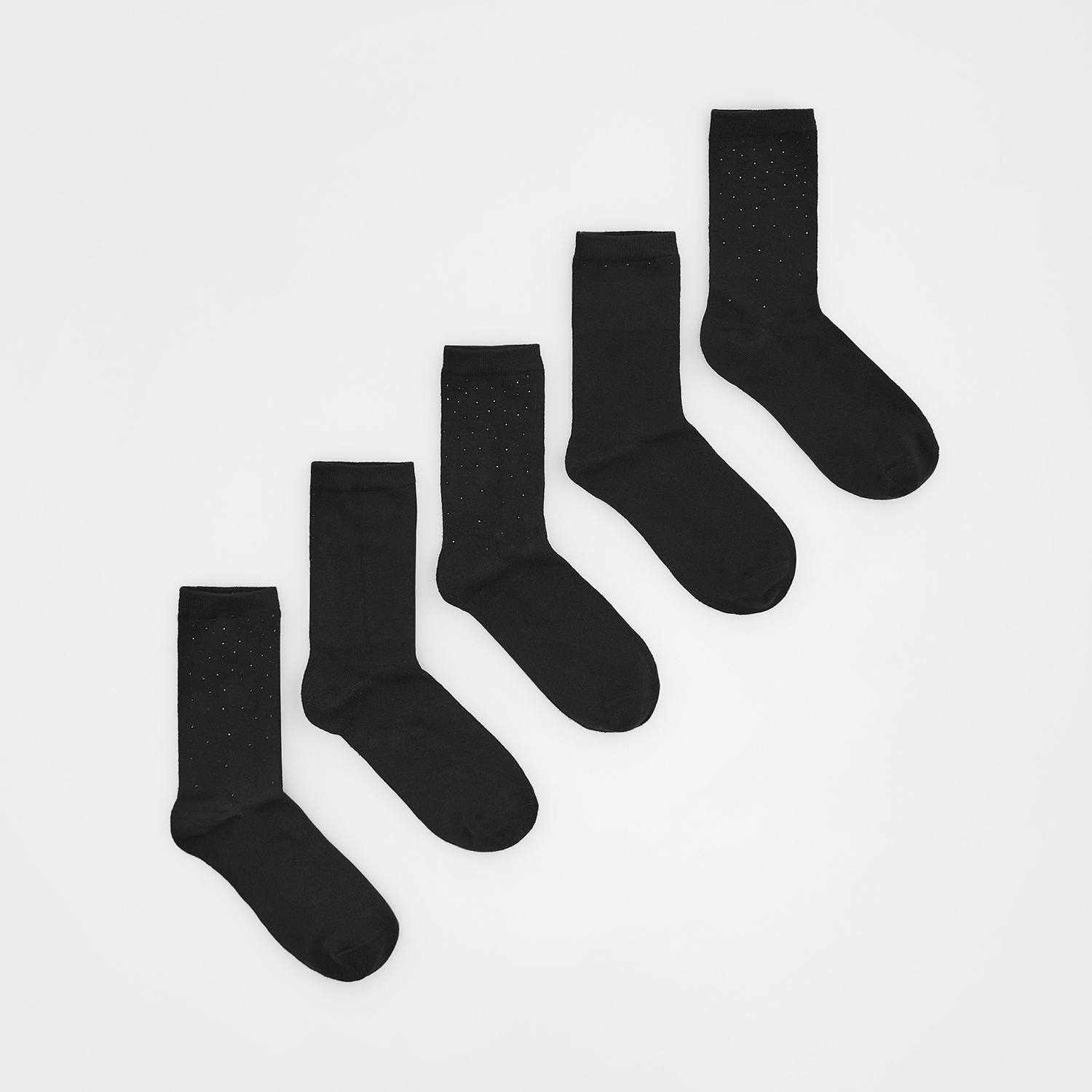 E-shop Reserved - Súprava 5 párov ponožiek - Čierna