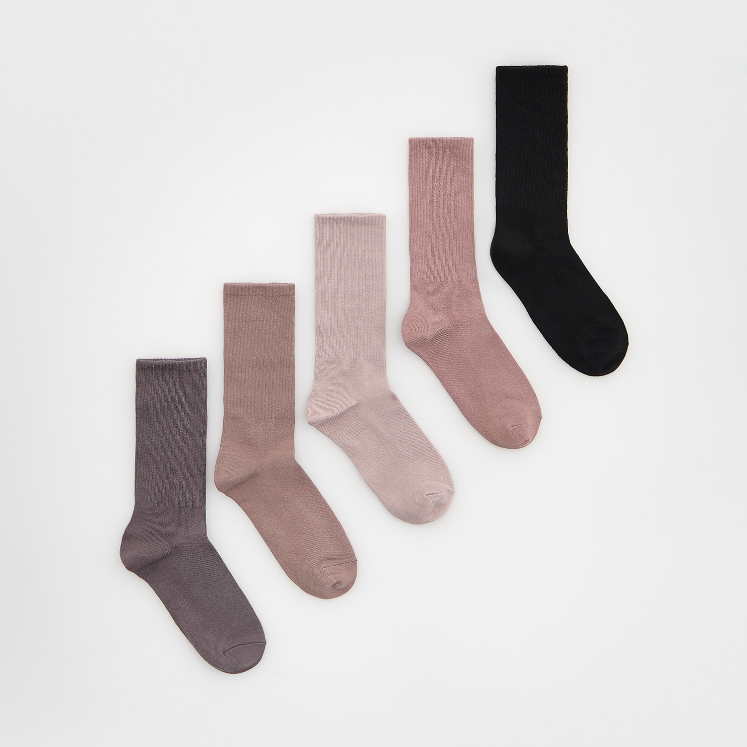 E-shop Reserved - Súprava 5 párov ponožiek - Hnědá