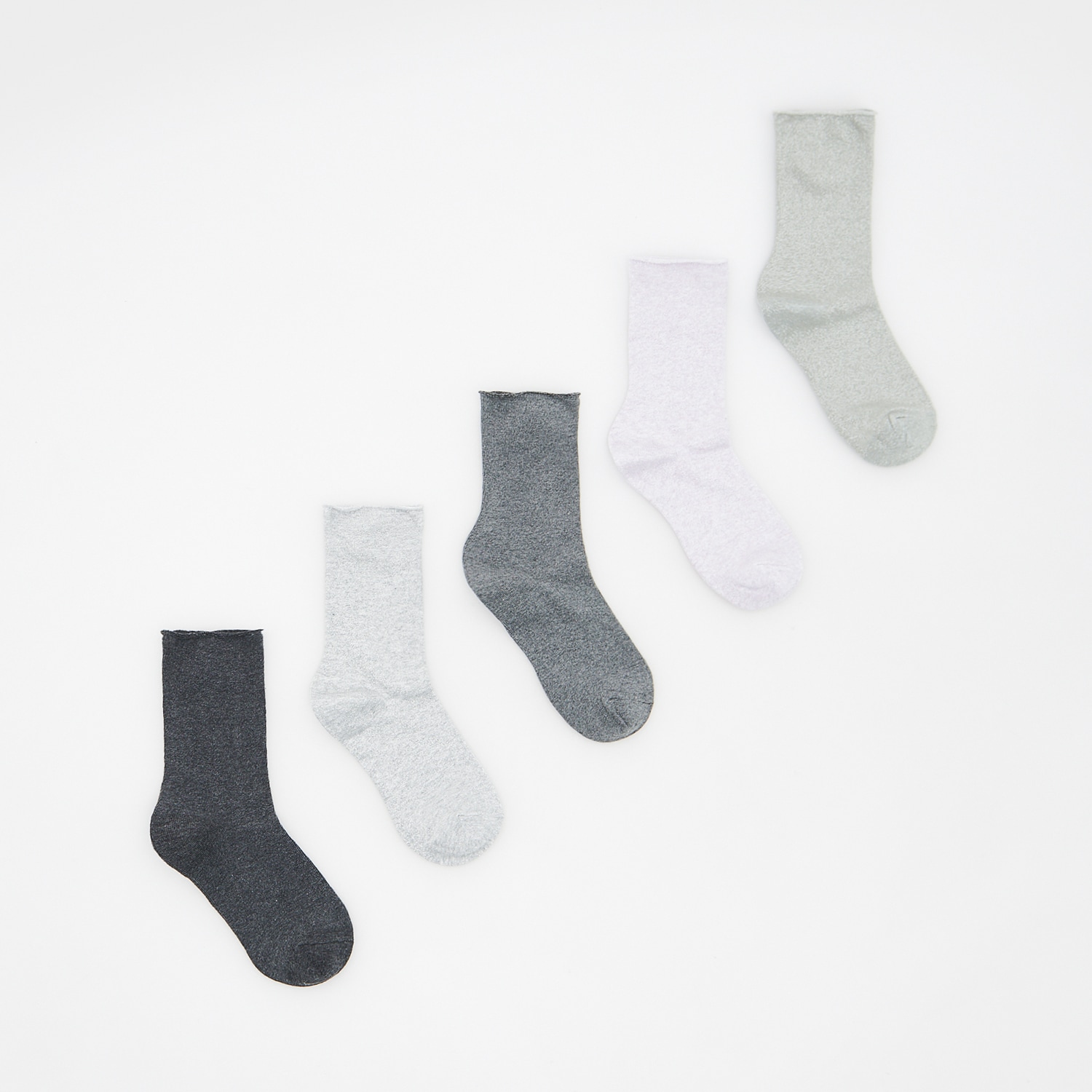E-shop Reserved - Súprava 5 párov ponožiek - Šedá