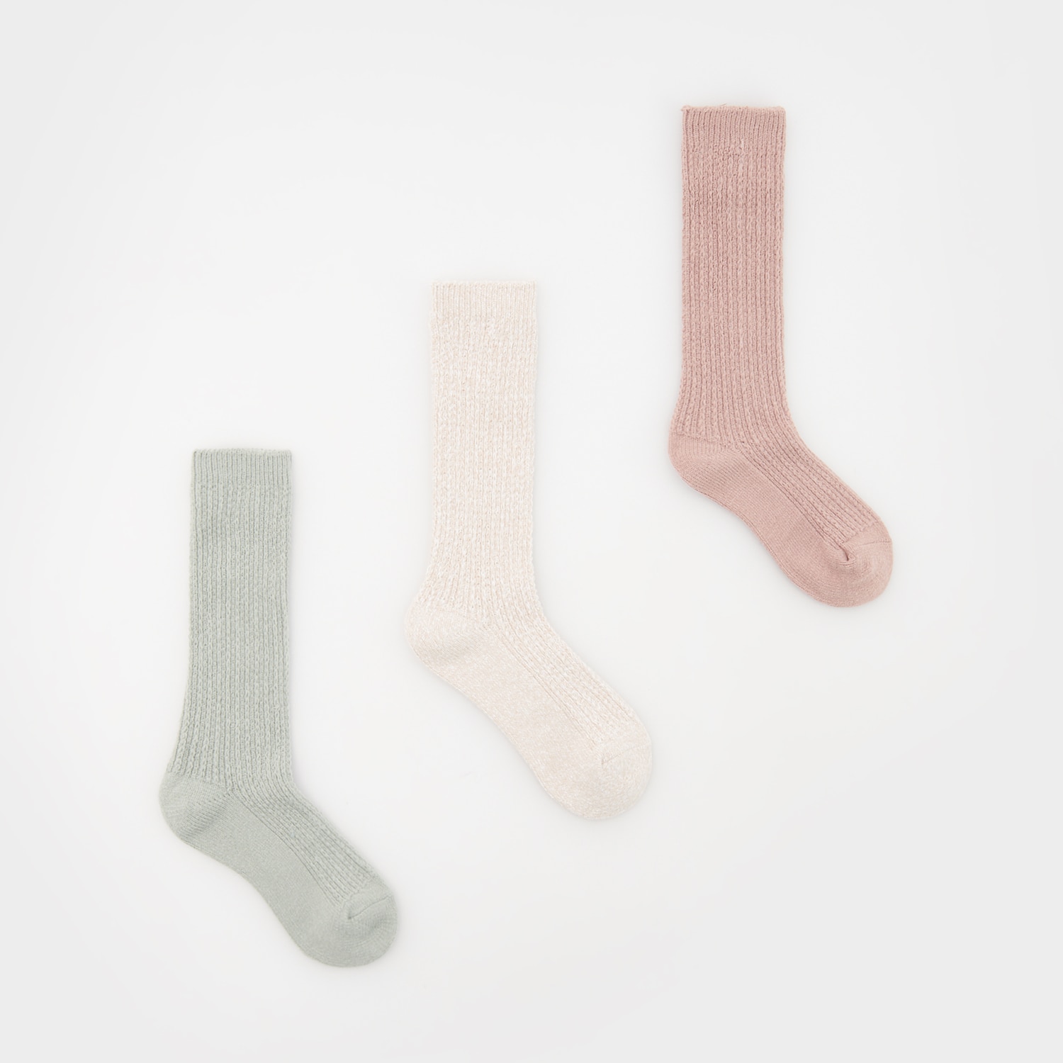 E-shop Reserved - Súprava 3 párov ponožiek - Krémová