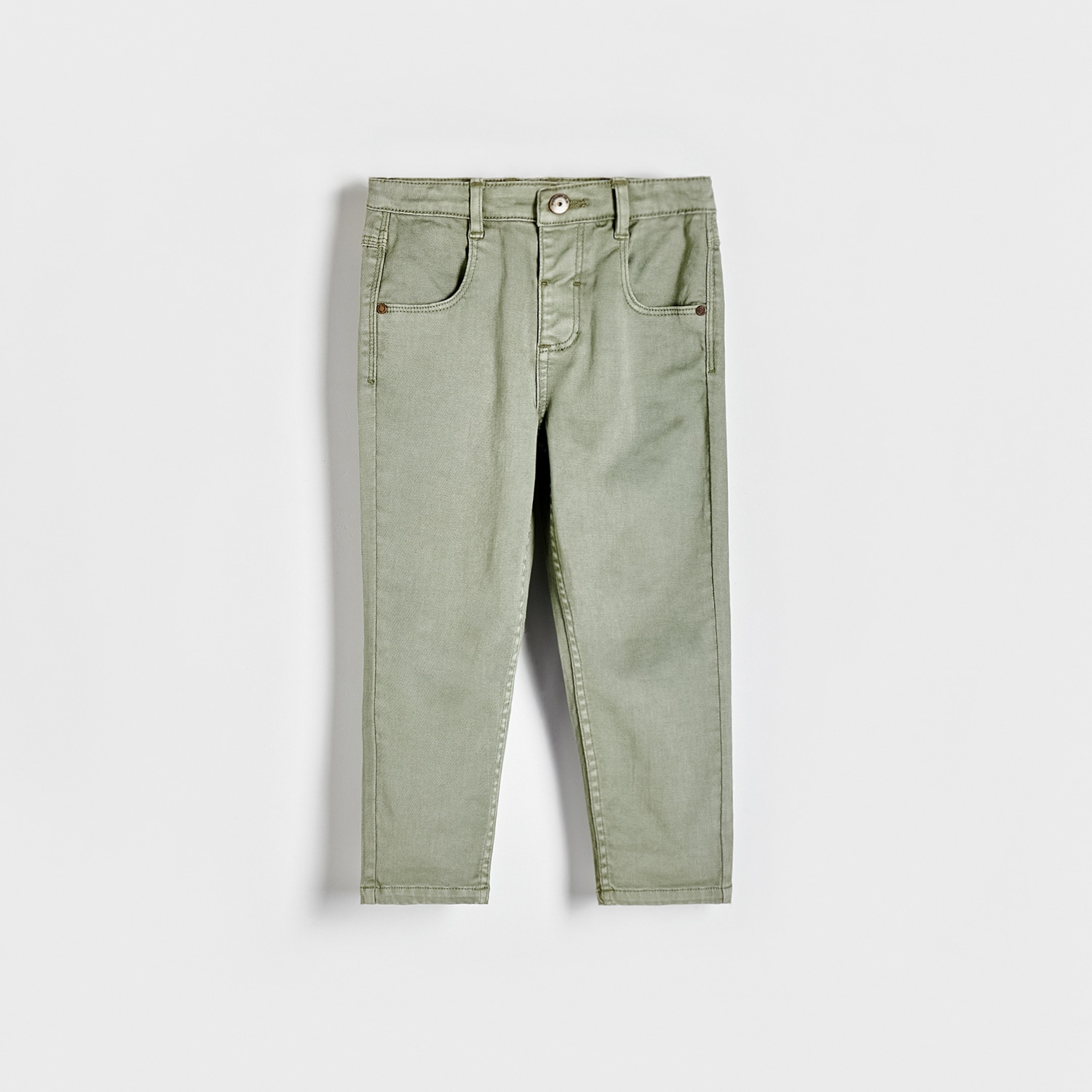 Levně Reserved - Pružné kalhoty regular - Zelená