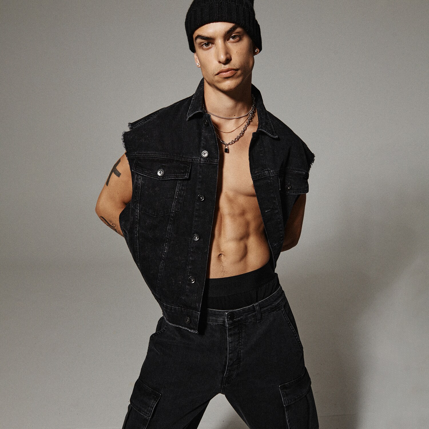 Reserved – Vestă oversized din denim – Negru clothes imagine noua 2022