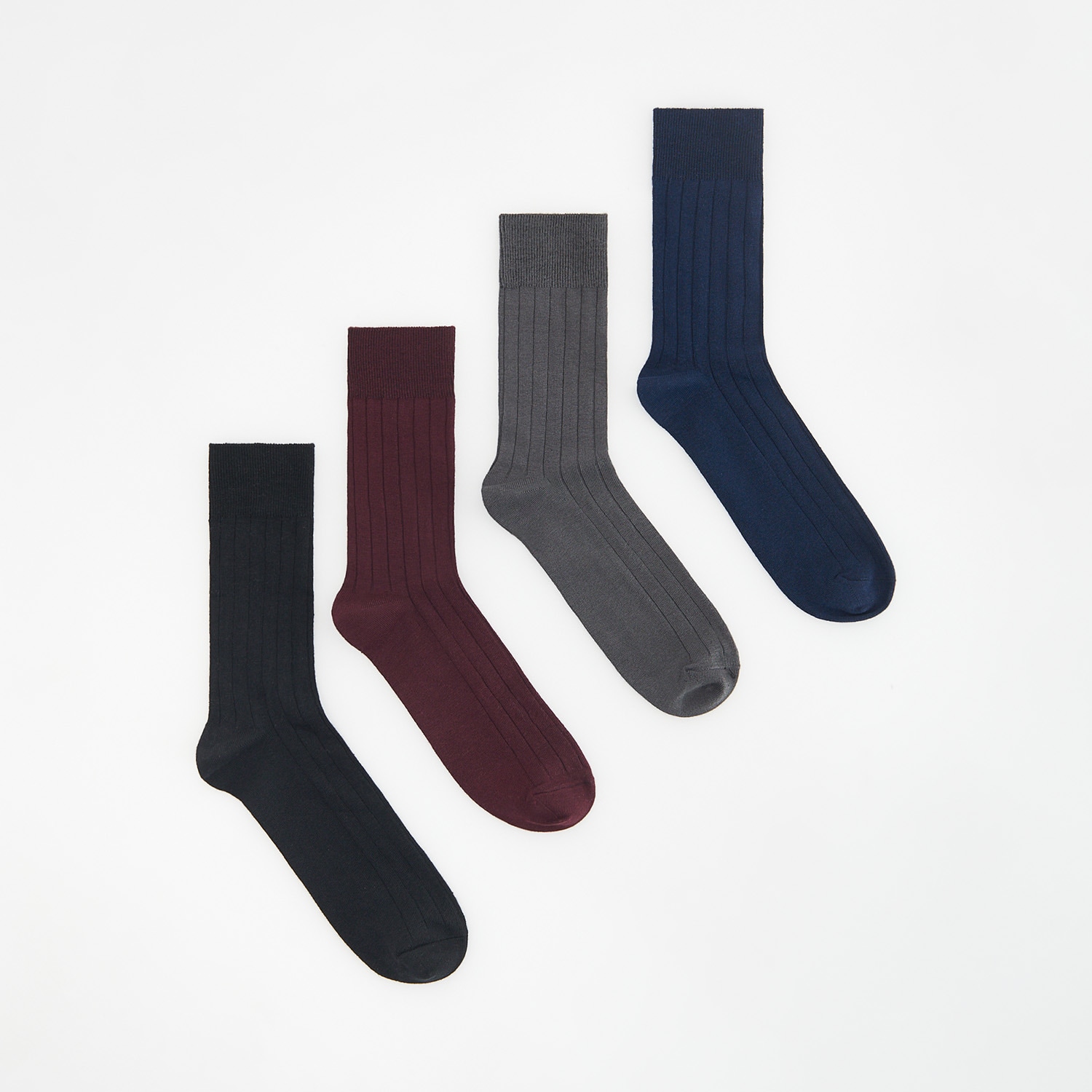 E-shop Reserved - Súprava 4 párov ponožiek - Bordový