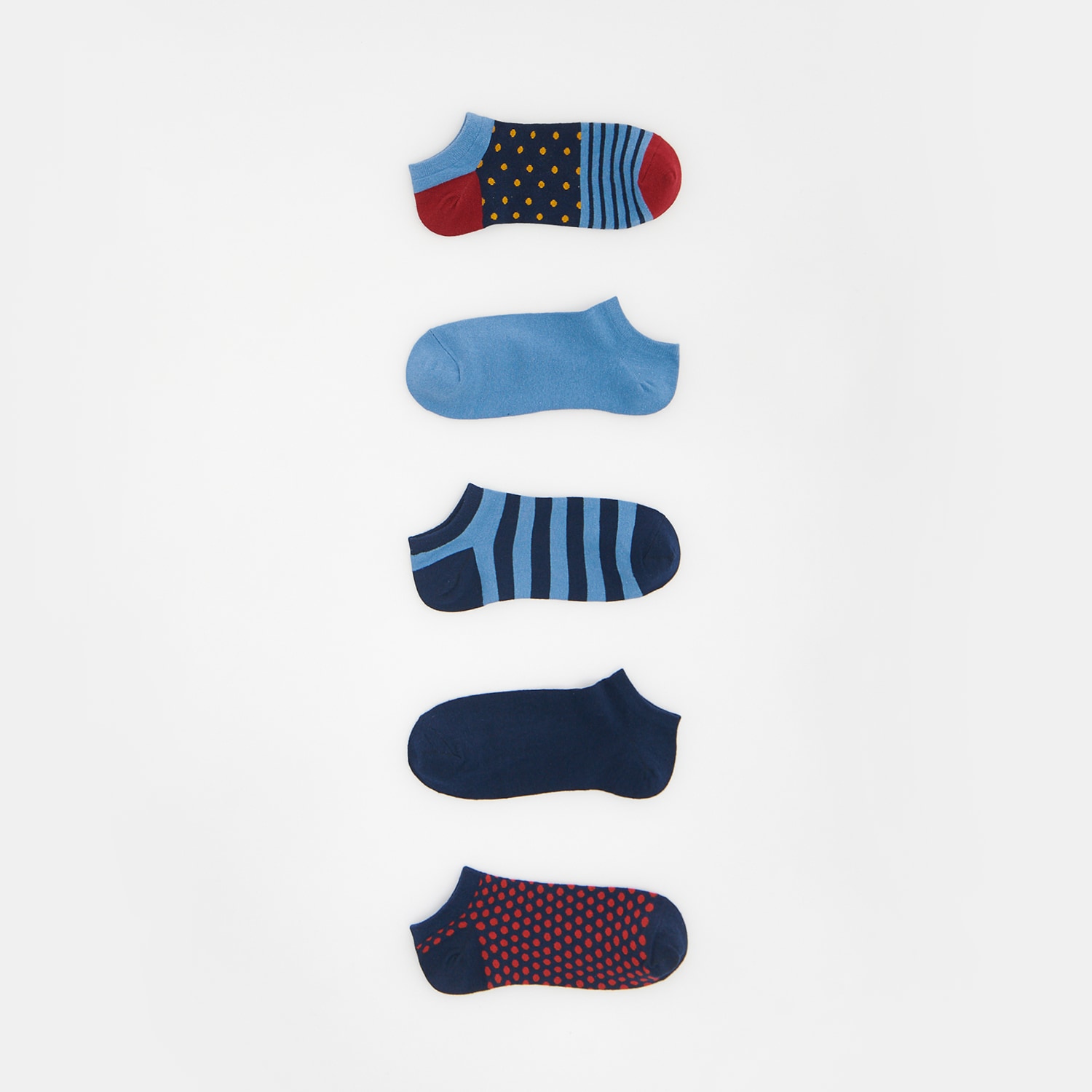E-shop Reserved - Súprava 5 párov ponožiek - Tmavomodrá