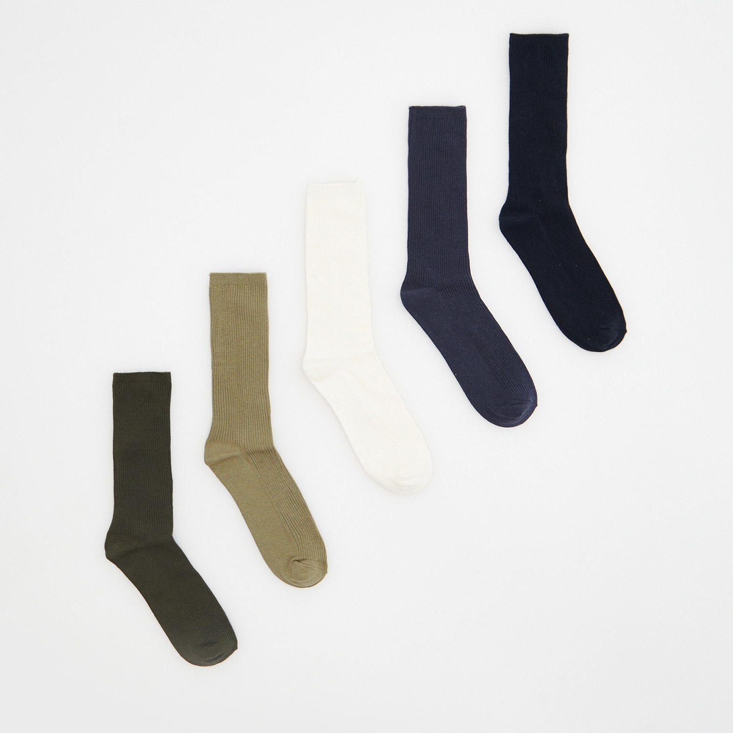 E-shop Reserved - Súprava 5 párov ponožiek - Khaki