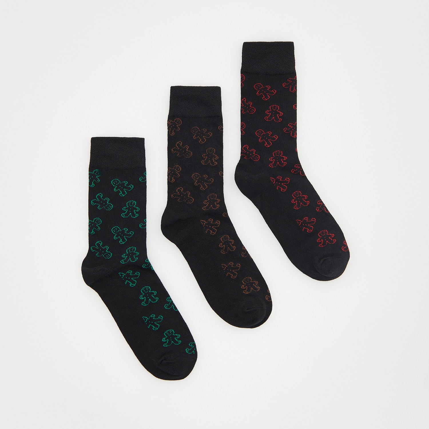 E-shop Reserved - Súprava 3 párov ponožiek - Čierna