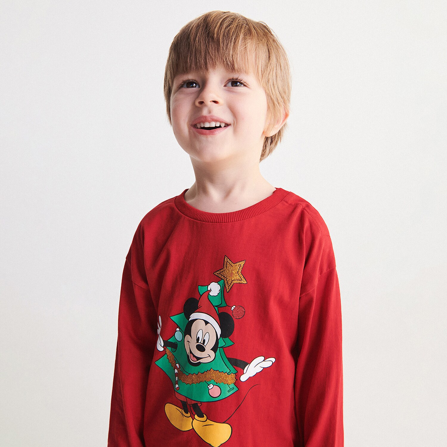 Reserved – Tricou Mickey Mouse de Crăciun cu mânecă lungă – Roșu baby imagine noua 2022