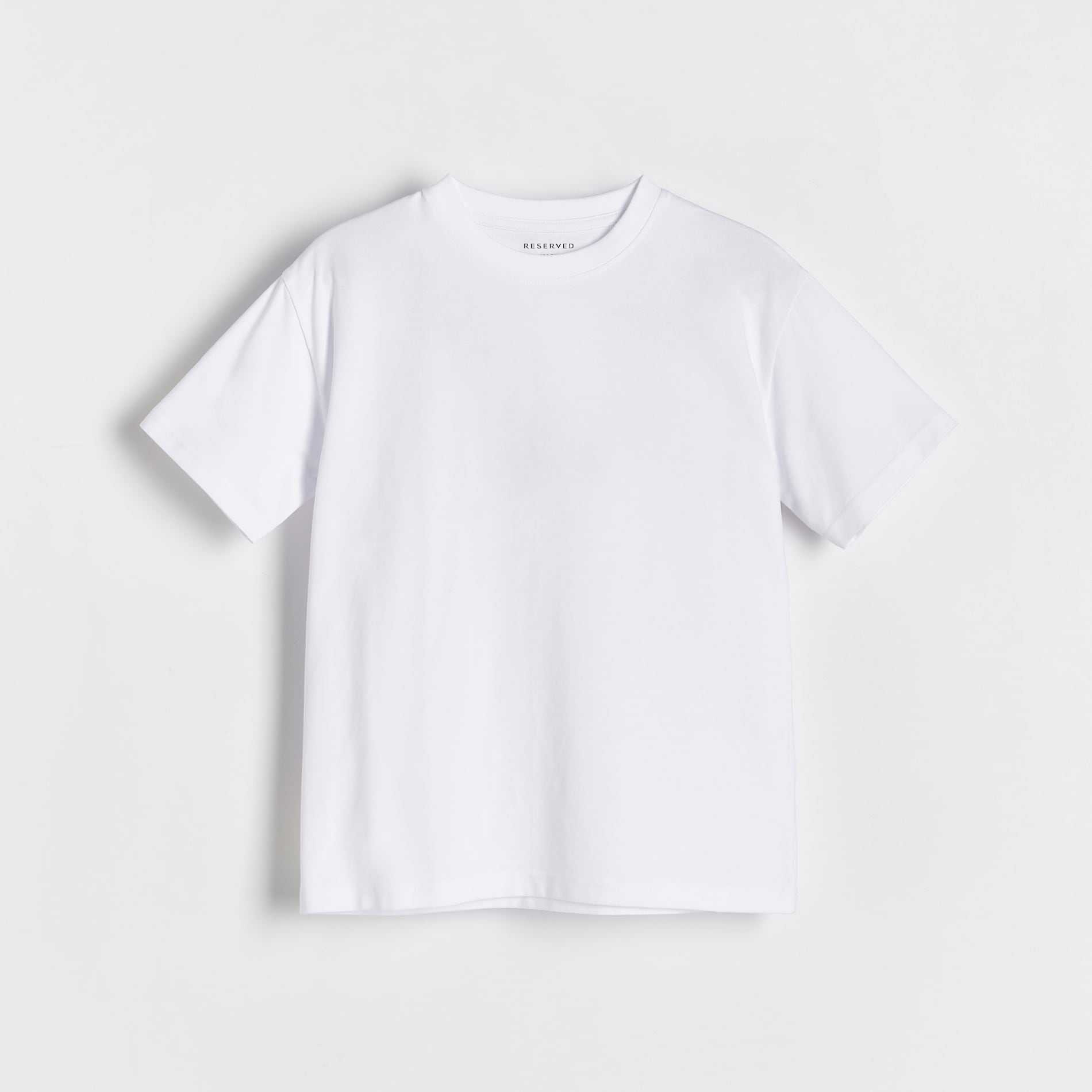 Levně Reserved - Bavlněné tričko oversized - Bílá