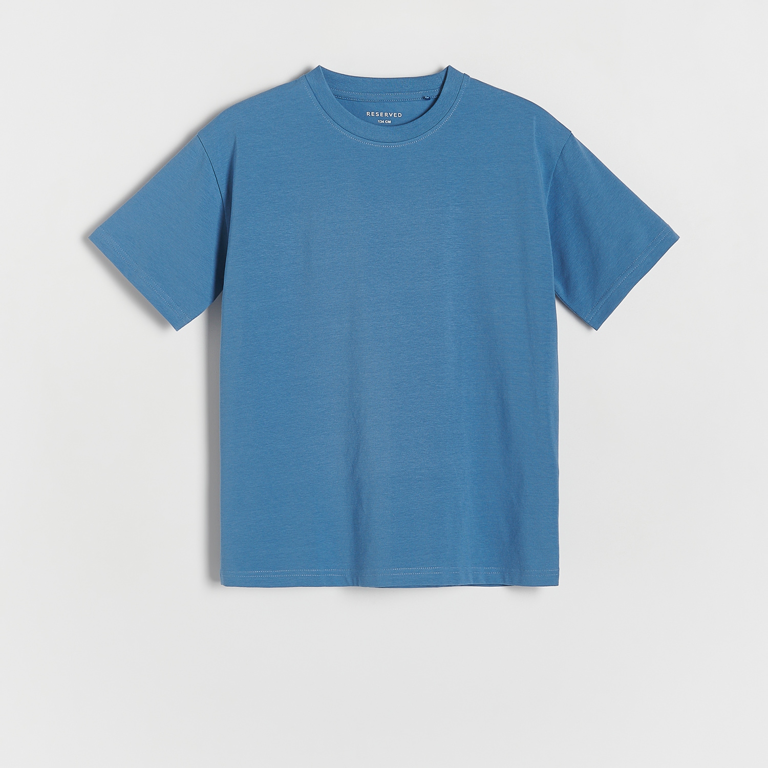 Levně Reserved - Bavlněné tričko oversized - Modrá