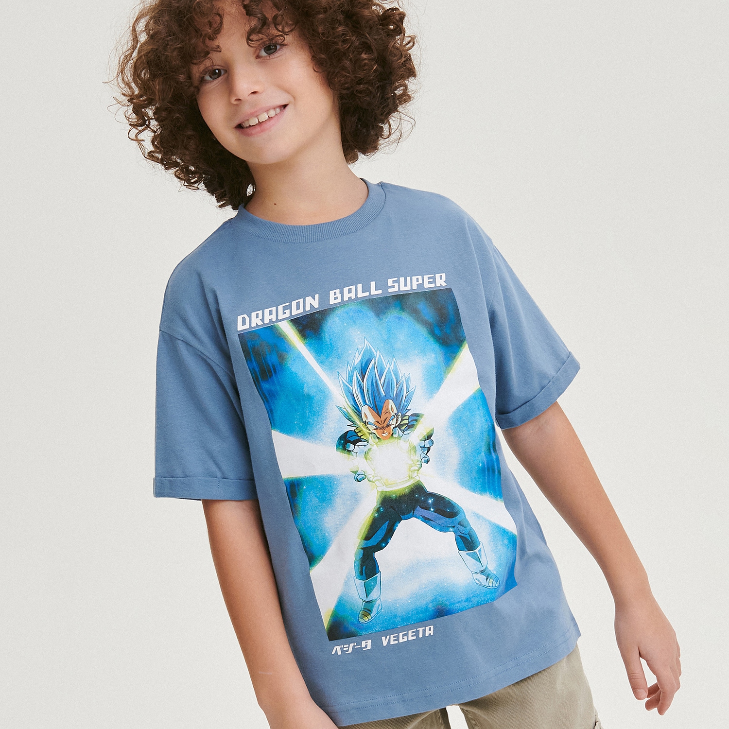 Levně Reserved - Bavlněné tričko Dragon Ball - Modrá