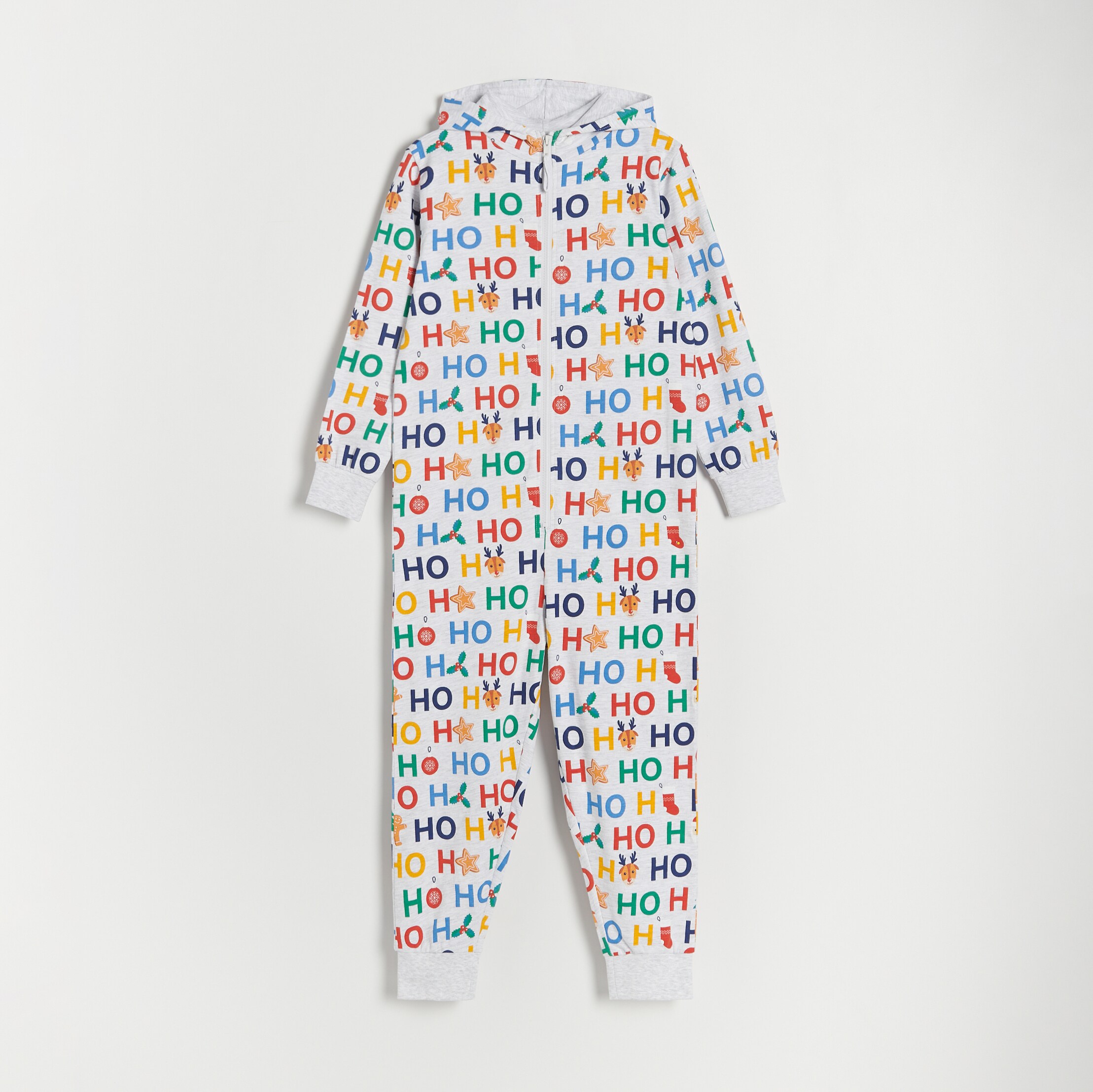 Reserved – Pijama-salopetă cu motive de Crăciun – Gri deschis Baby imagine noua gjx.ro