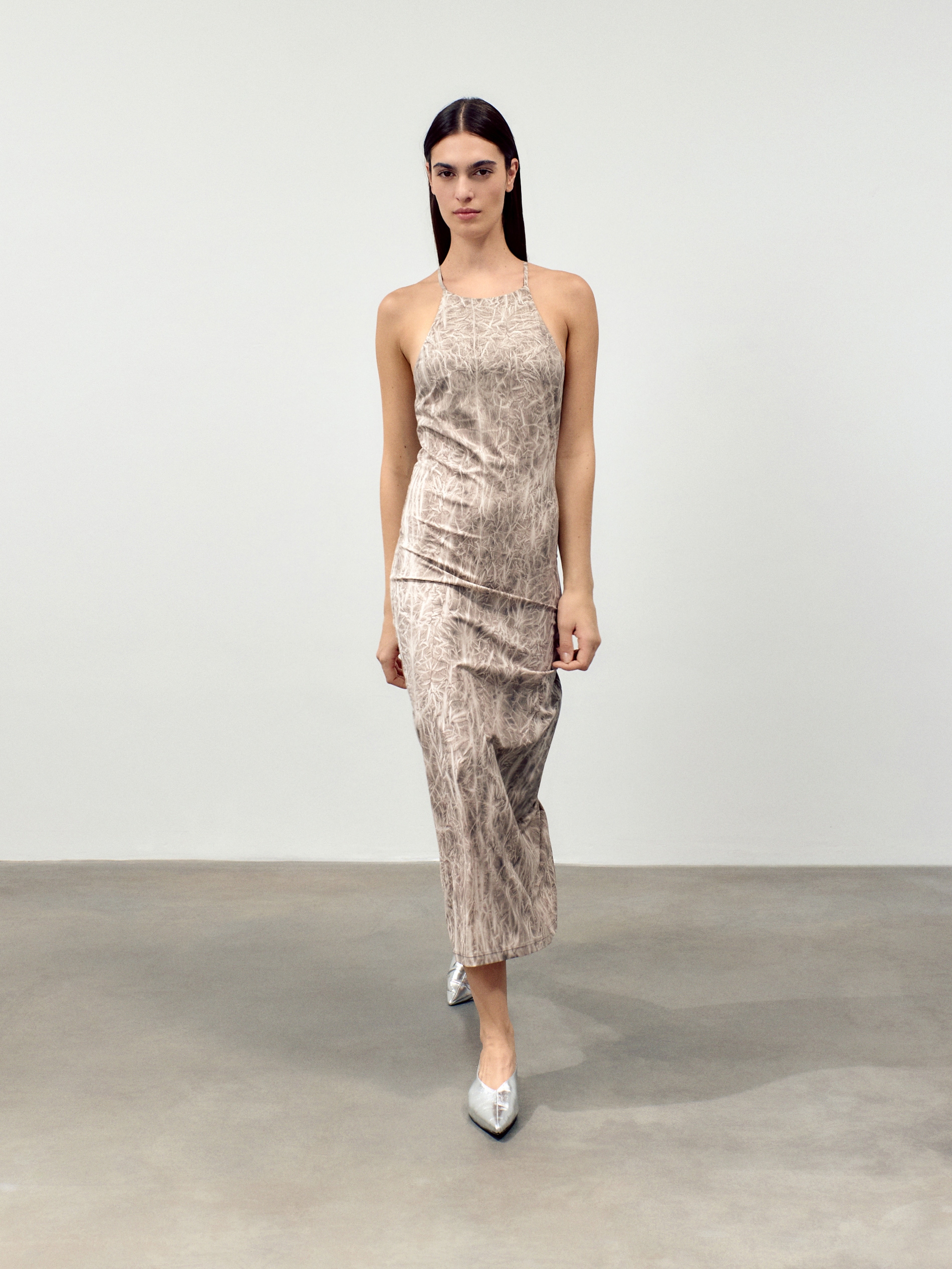 Reserved - Vestido tie-dye - beige