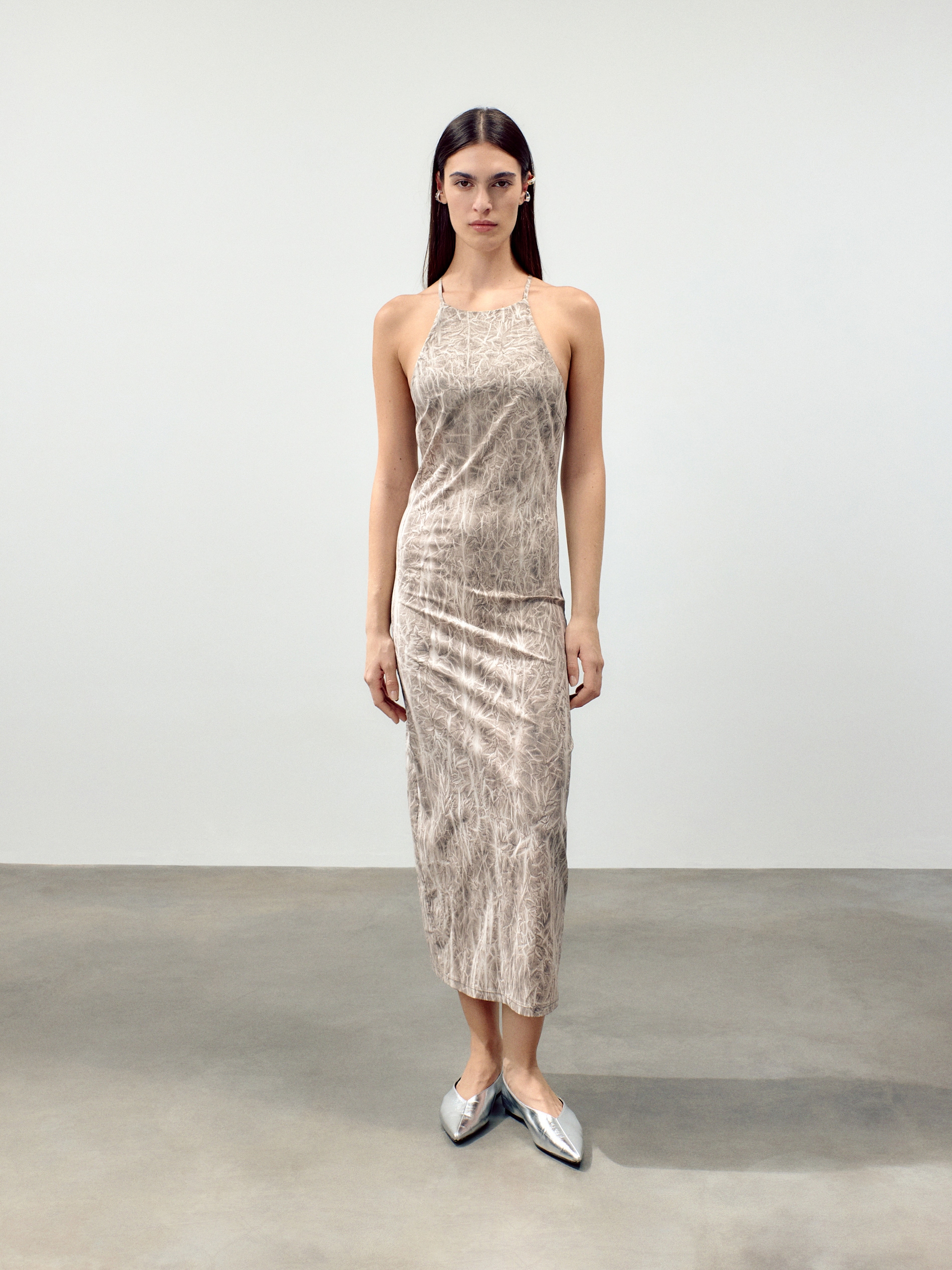 Reserved - Vestido tie-dye - beige
