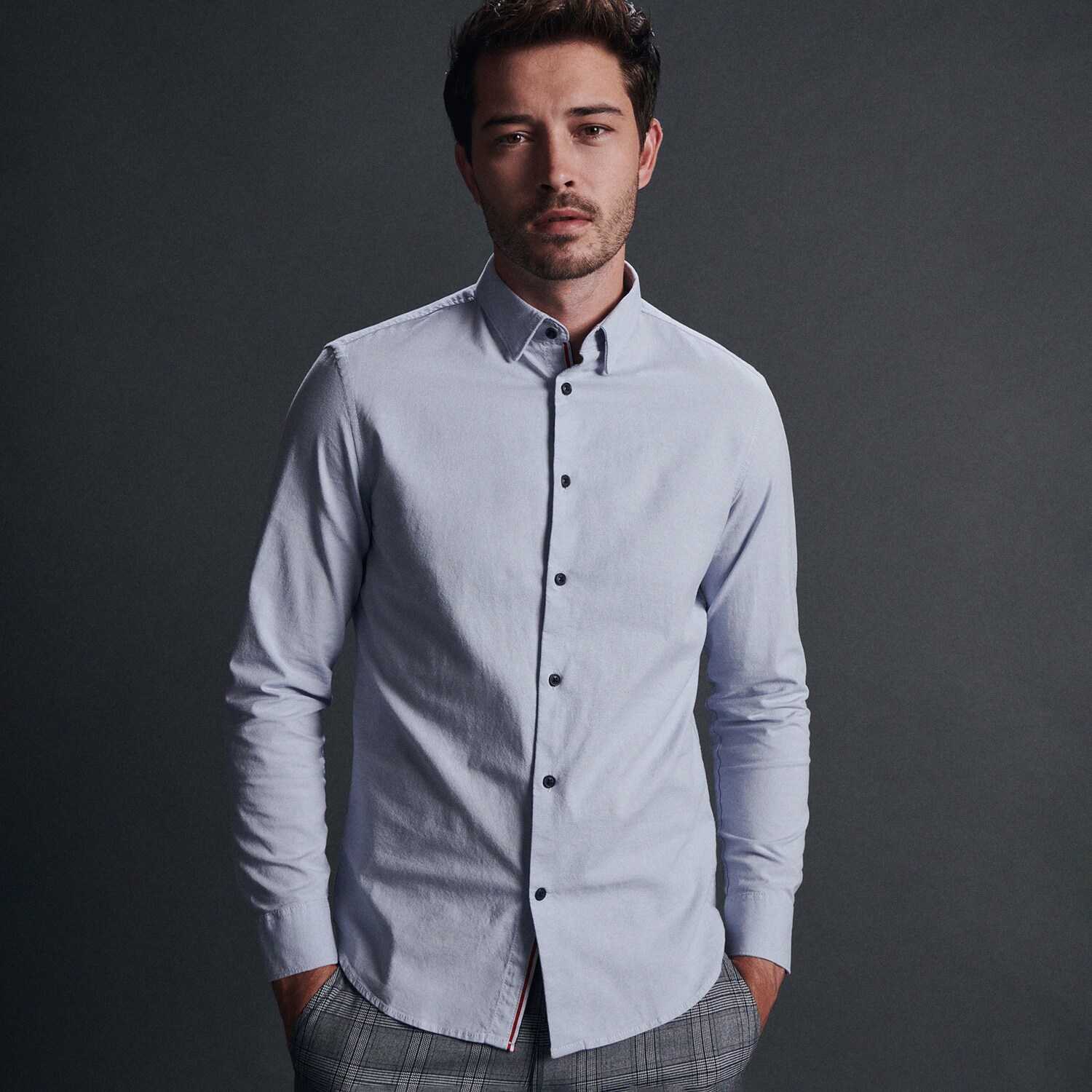 Reserved – Men`s shirt – Albastru Albastru imagine noua 2022