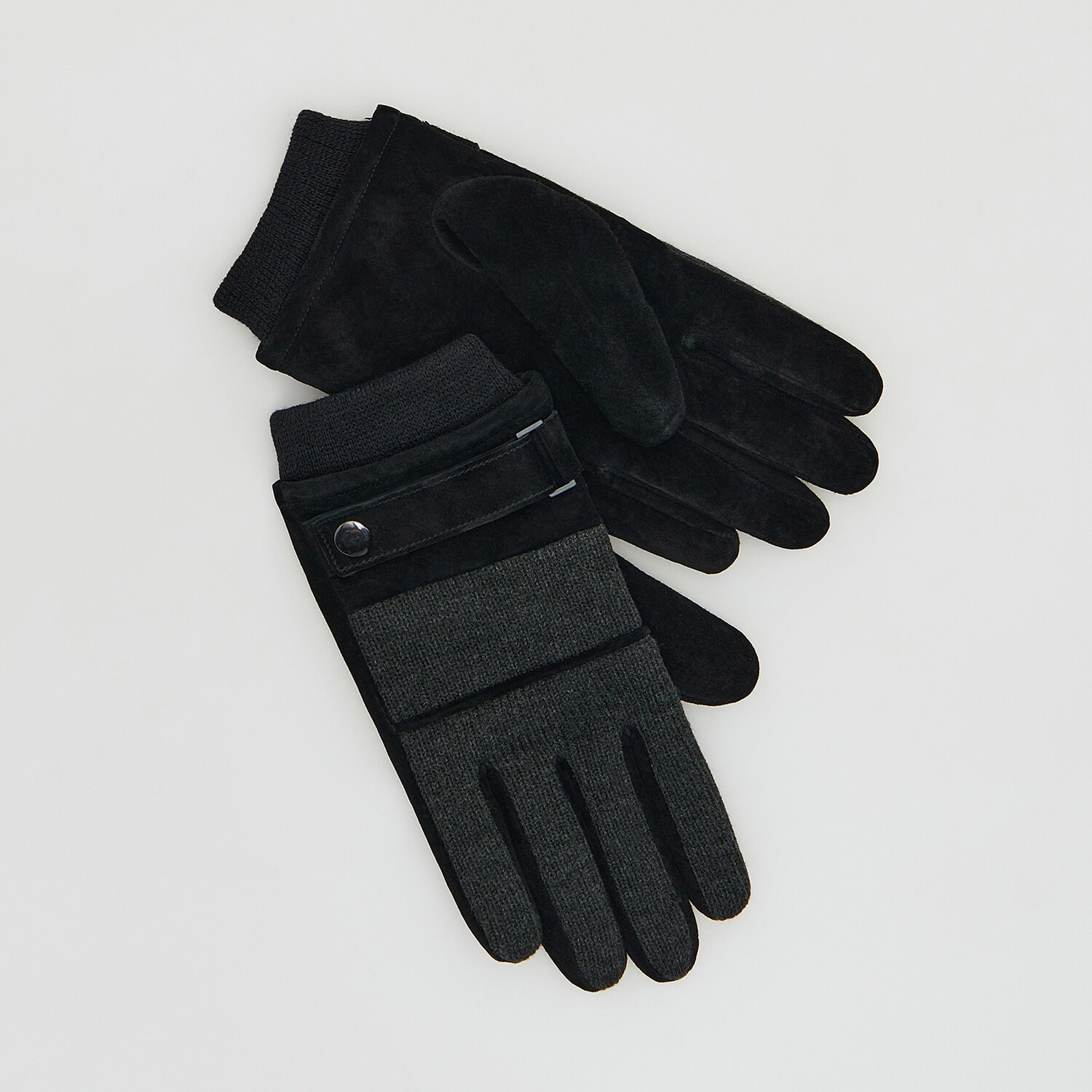 Reserved – Mănuși din piele reglabile – Gri accessories imagine noua 2022