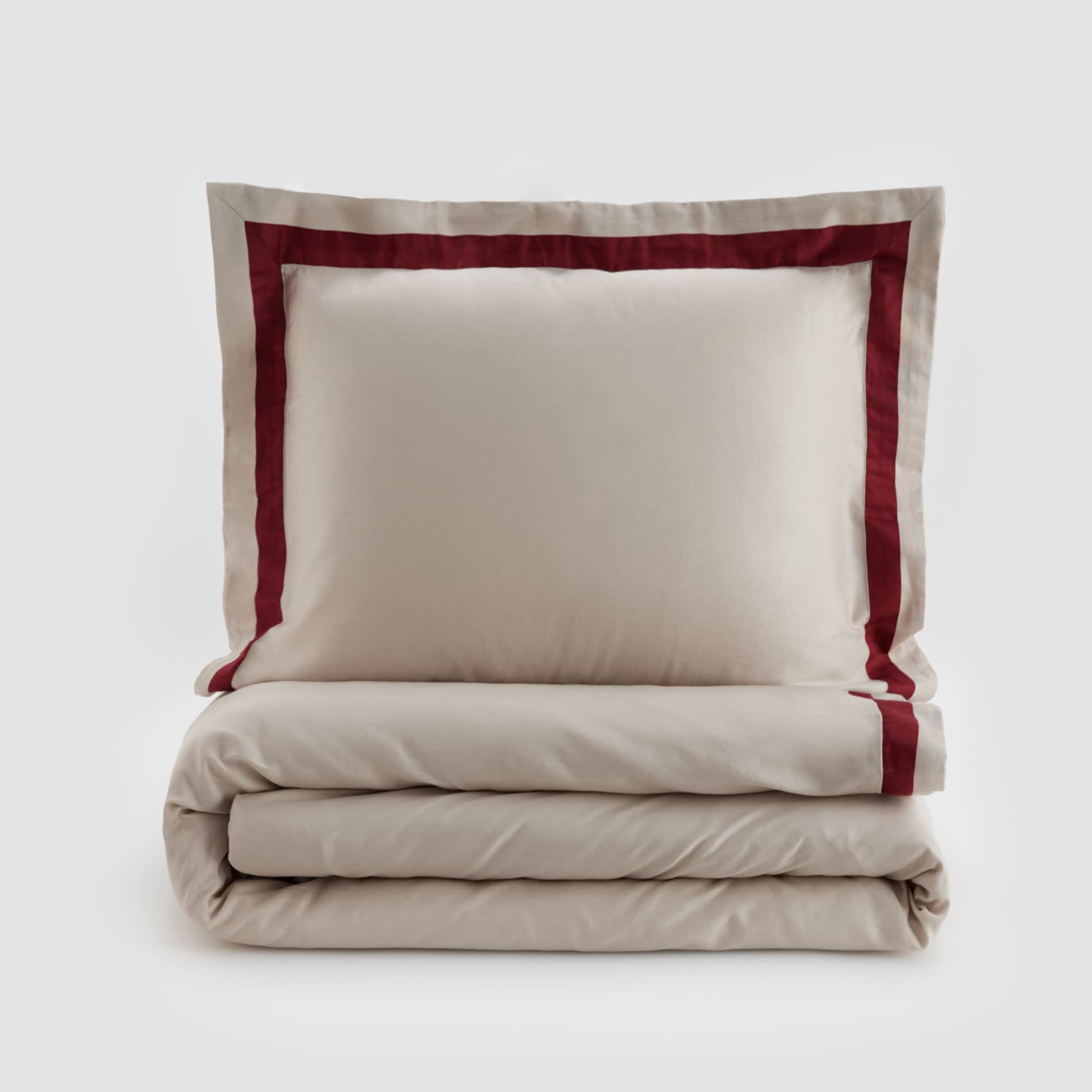 E-shop Reserved - Saténová bavlnená posteľná súprava - Krémová