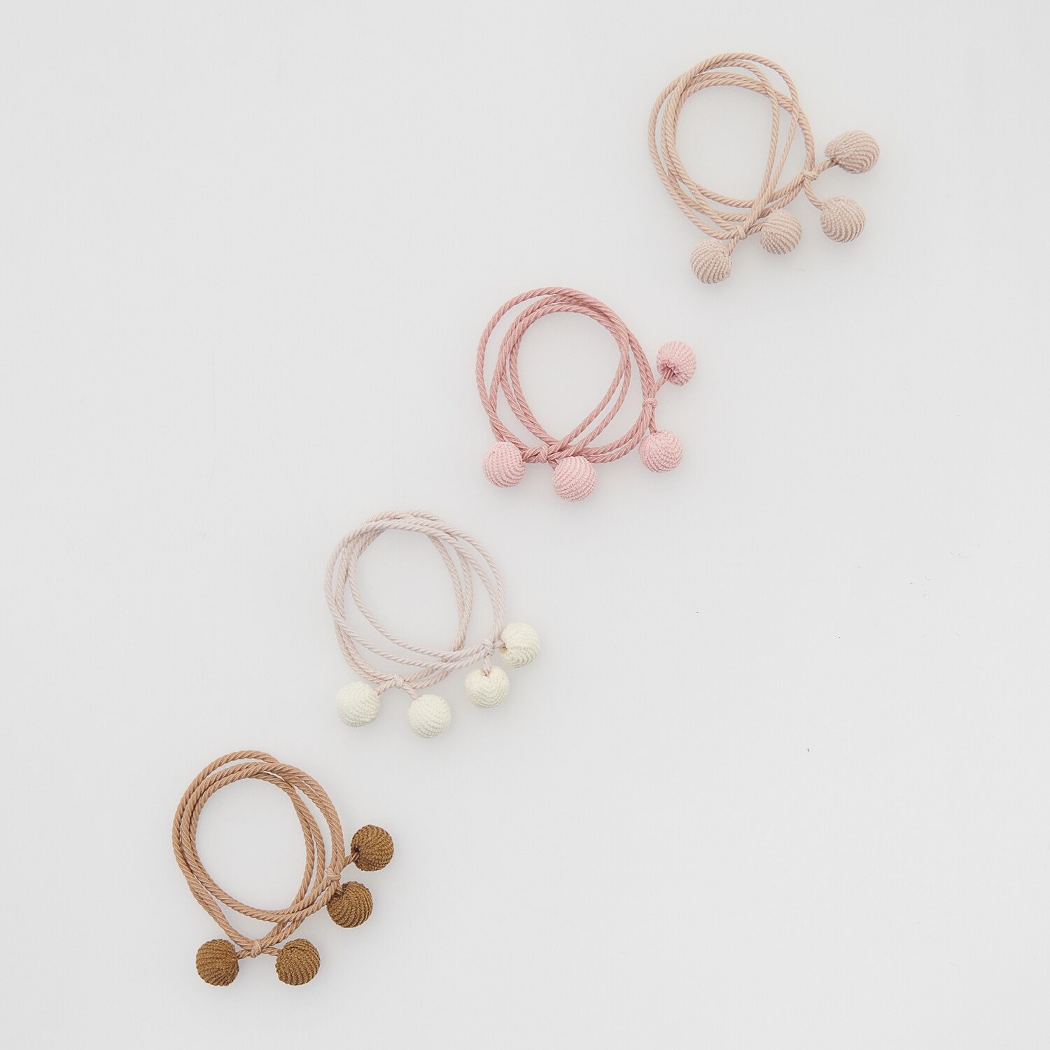 Reserved – Set de 4 elastice de păr cu pompoane – Multicolor elastice imagine noua 2022