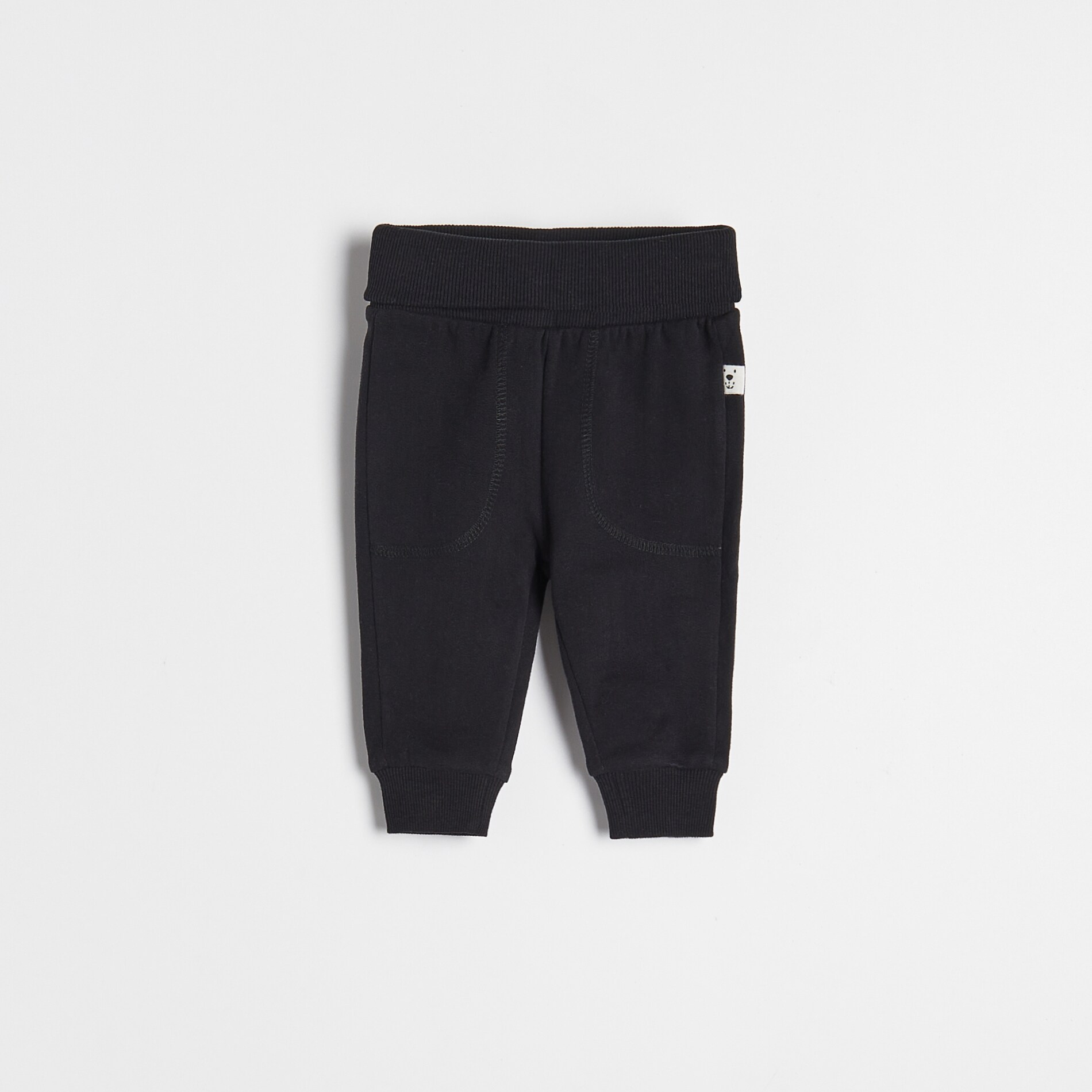 Reserved – Pantaloni basic, din bumbac – Negru Basic imagine noua gjx.ro