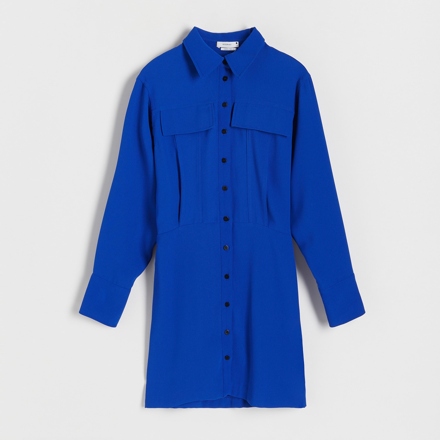 Reserved - Rochie-cămașă mini - Albastru