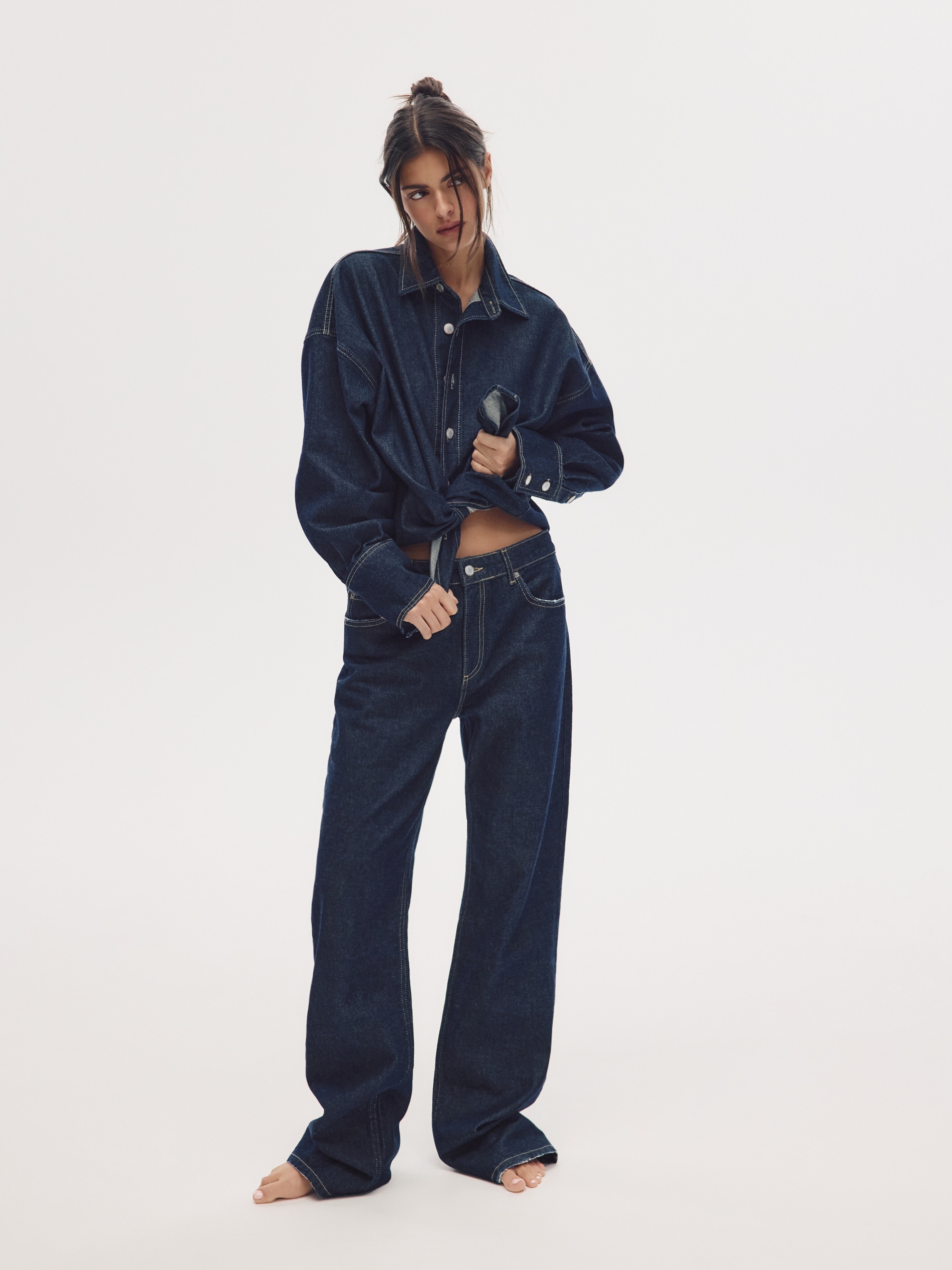 Reserved - Τζιν πουκάμισο oversize φωτογραφία
