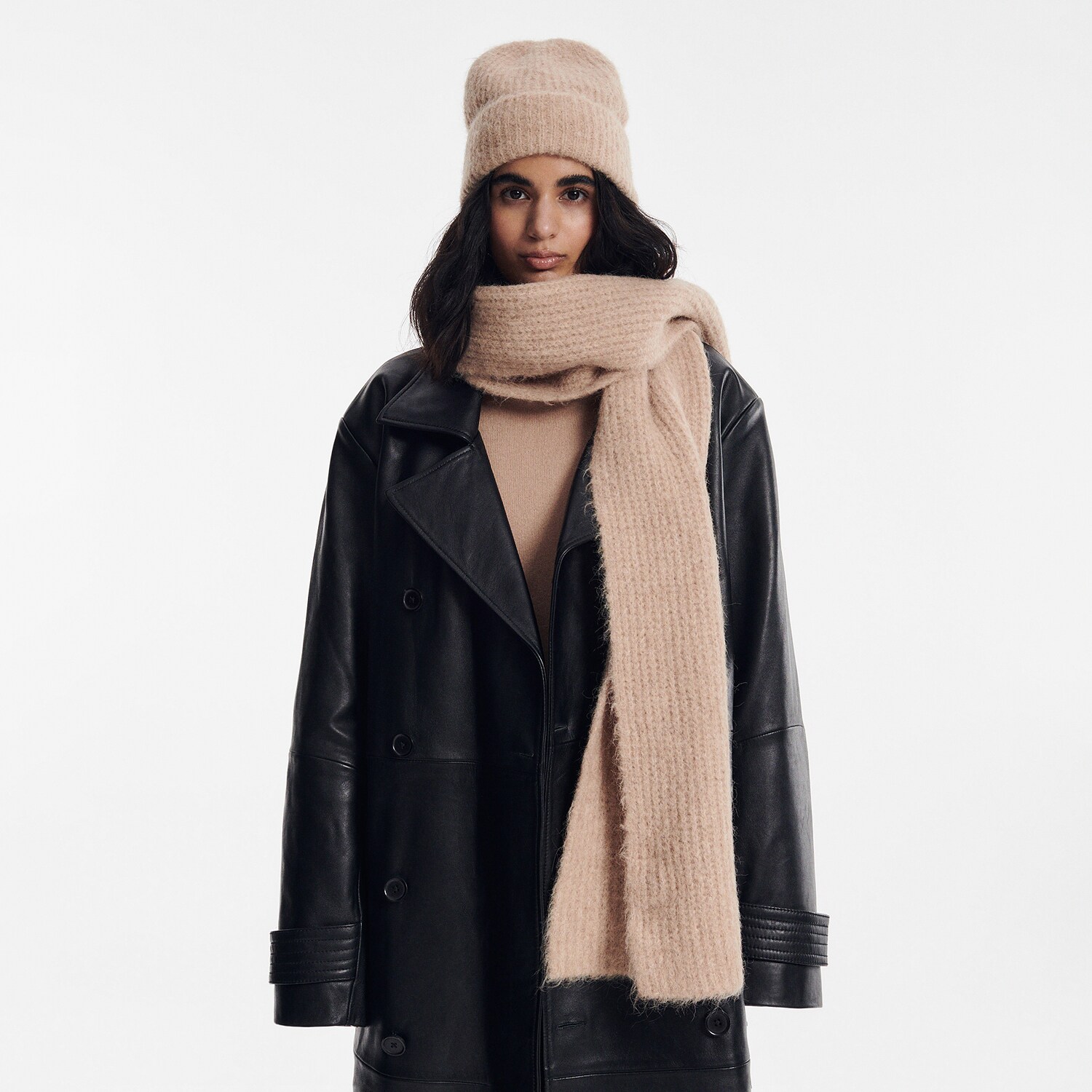 Reserved – Fular cu conținut ridicat de lână de alpaca PREMIUM – Bej accessories imagine noua 2022