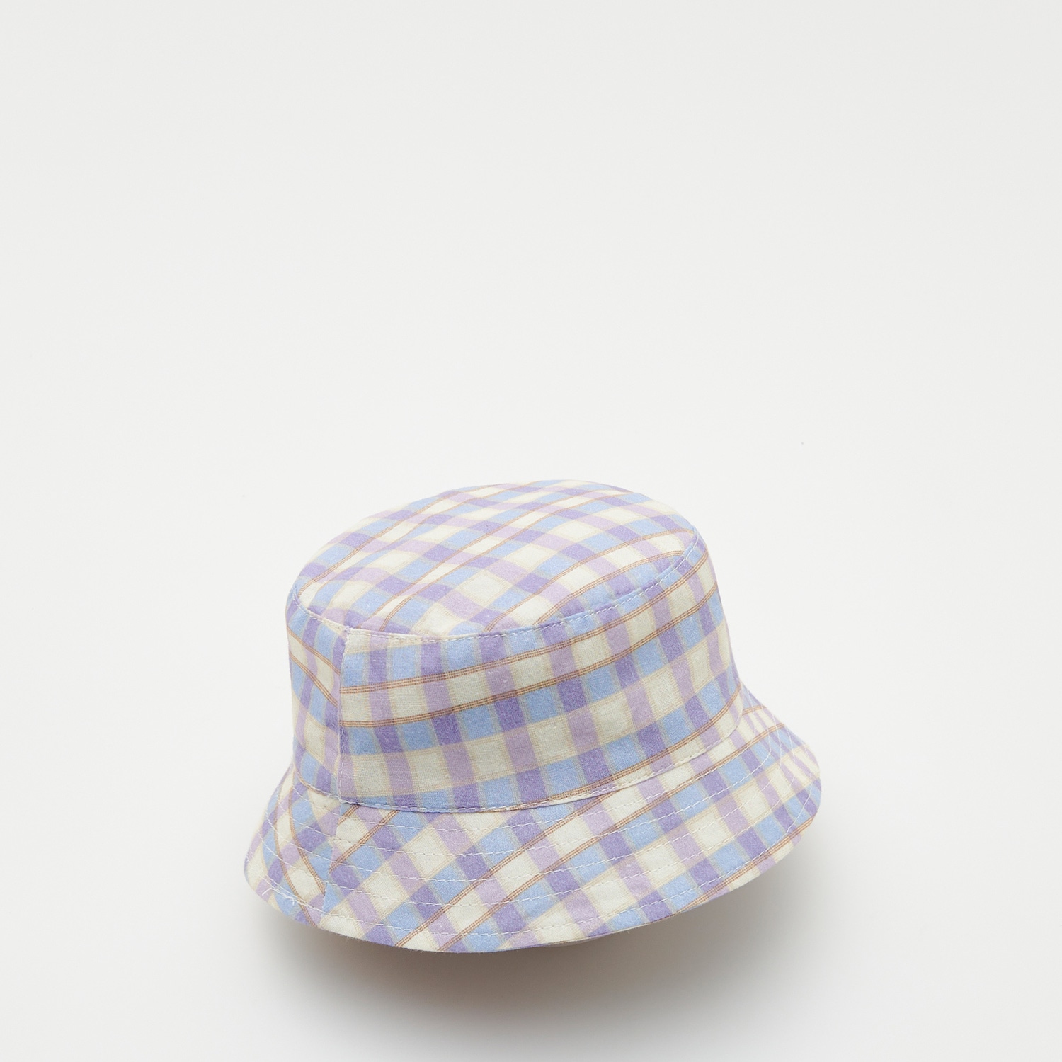 Levně Reserved - Kostkovaný klobouk bucket hat - Bílá