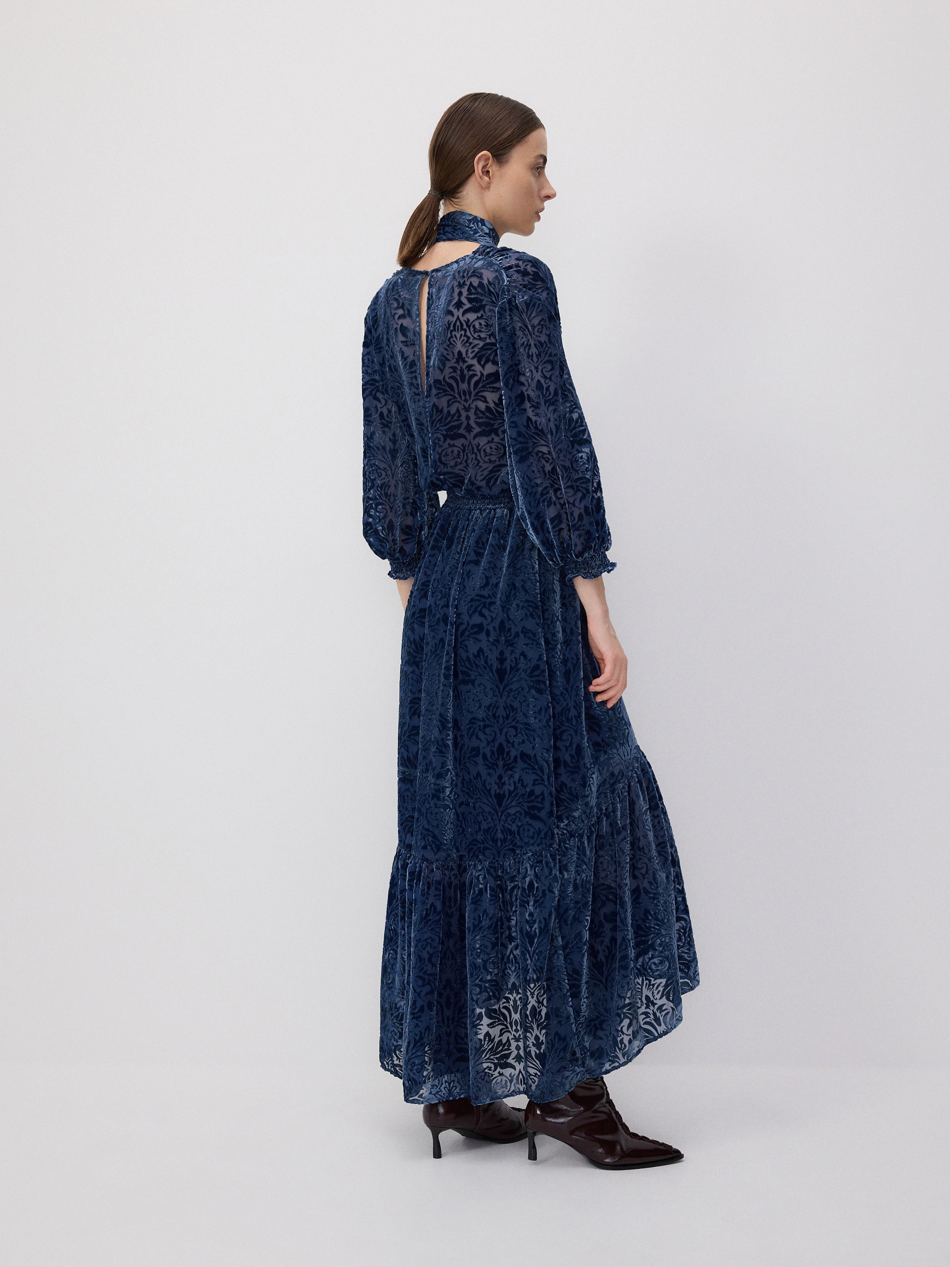 Reserved - LADIES` DRESS - grey blue