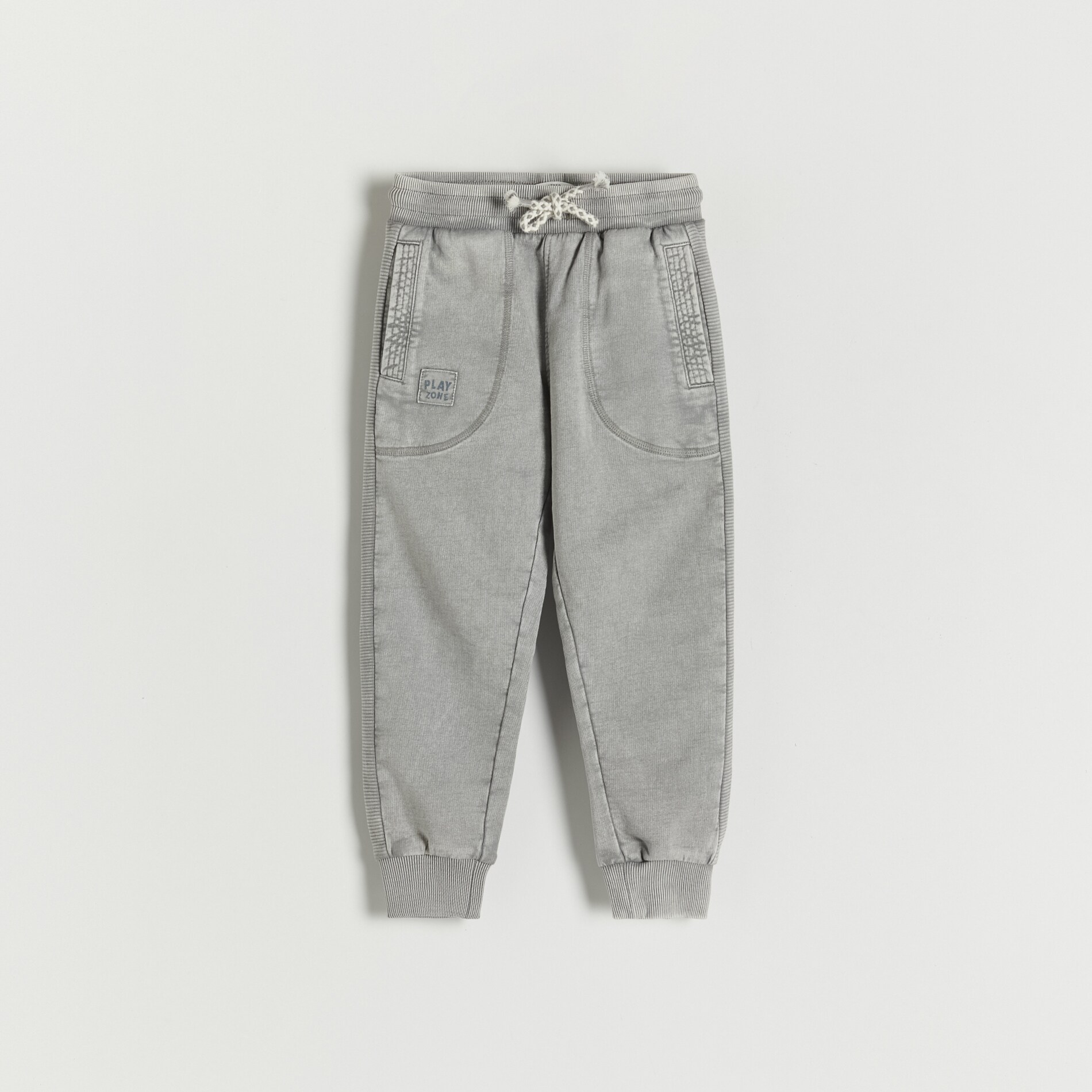 Reserved – Pantaloni jogger de trening, cu dungi laterale – Gri deschis baby imagine noua 2022
