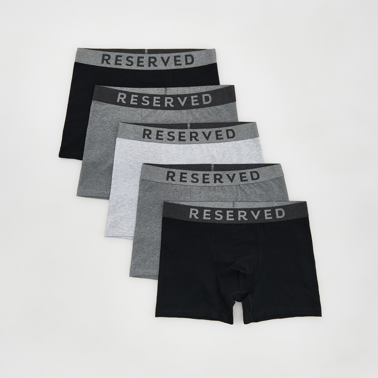 Reserved – Set de 5 perechi de boxeri long – Gri accessories imagine noua 2022