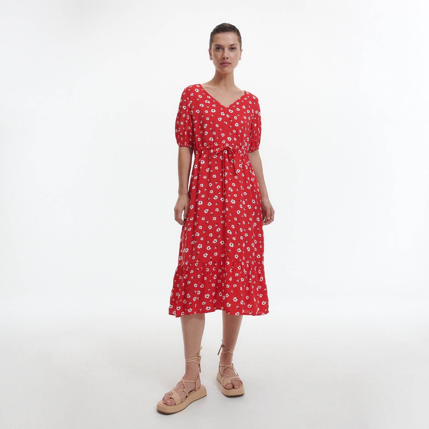 Reserved – Rochie din viscoză – Roșu clothes imagine noua 2022