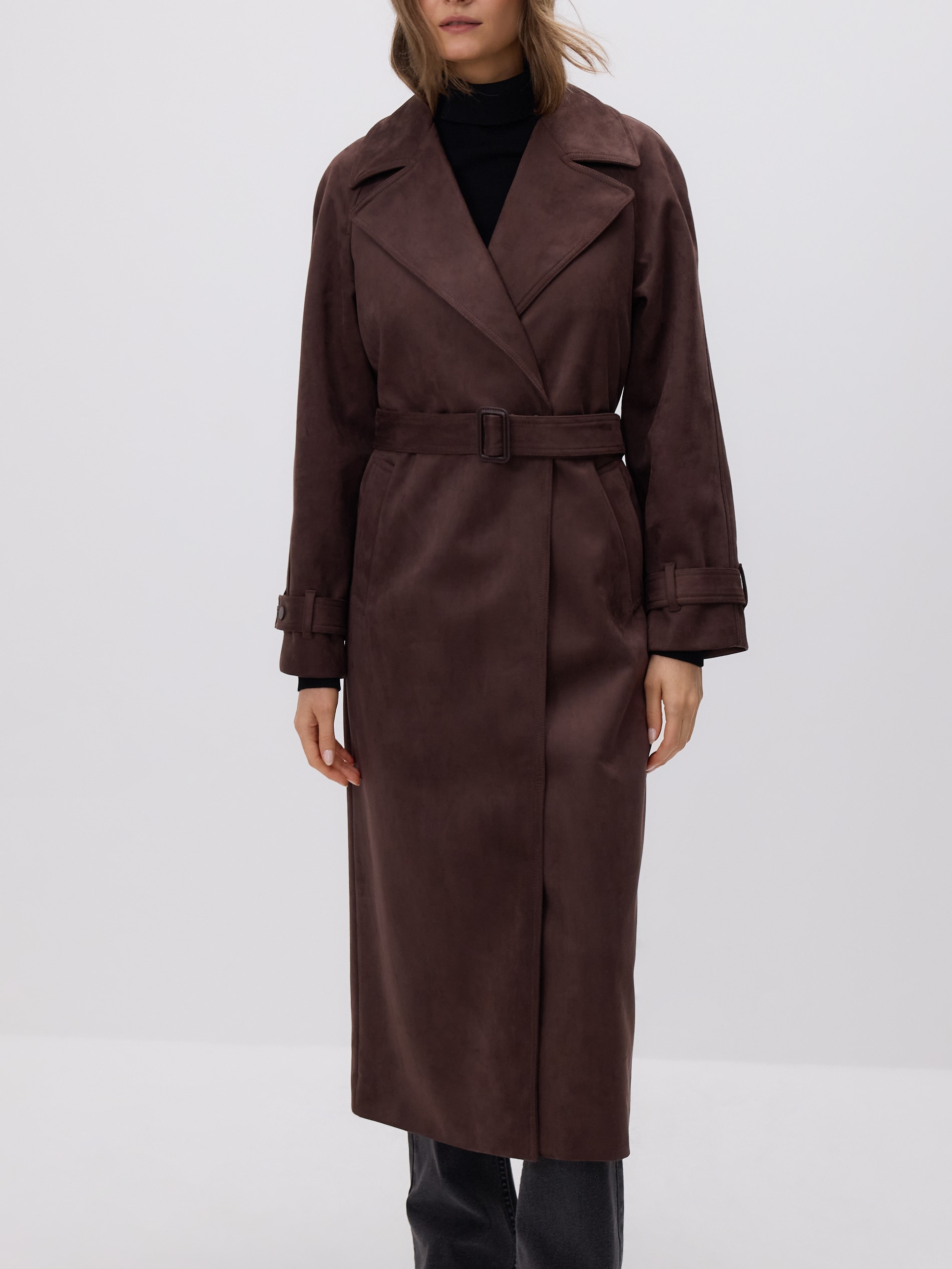 Reserved - Παλτό trench από οικολογικό σουέντ φωτογραφία