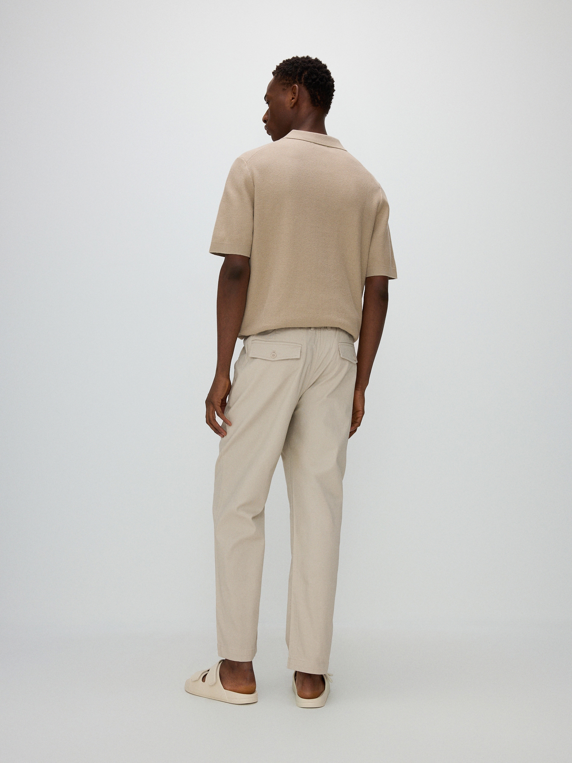 Reserved - Pantaloni slim in cotone - beige