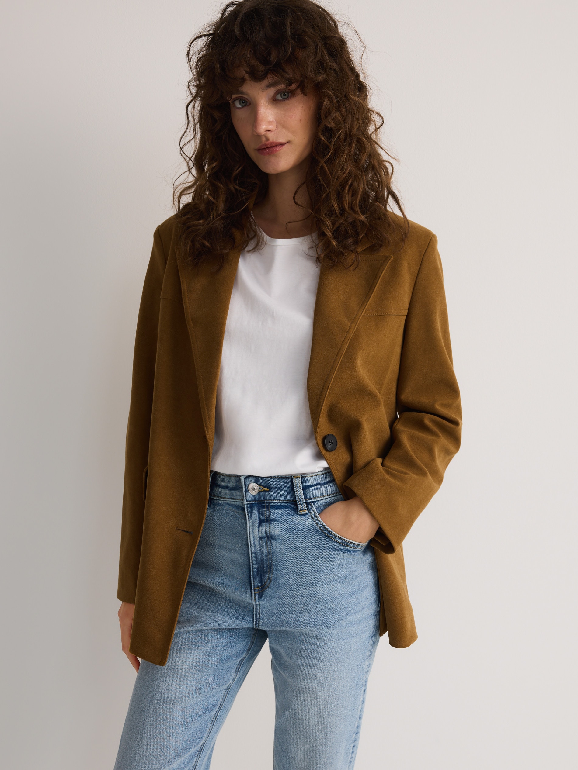 Reserved - Jeansy flare petite - niebieski