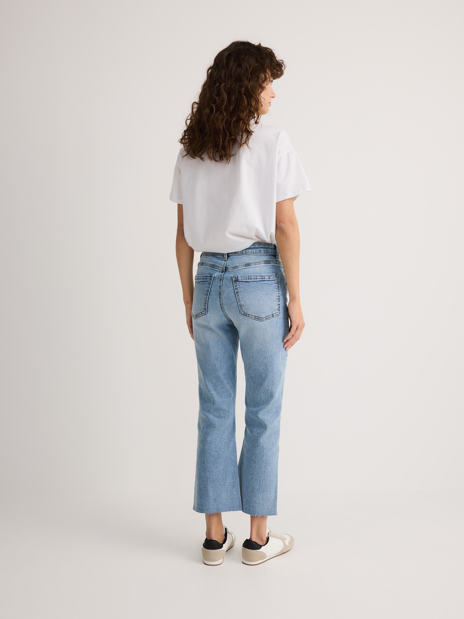 Reserved - Jeansy flare petite - niebieski