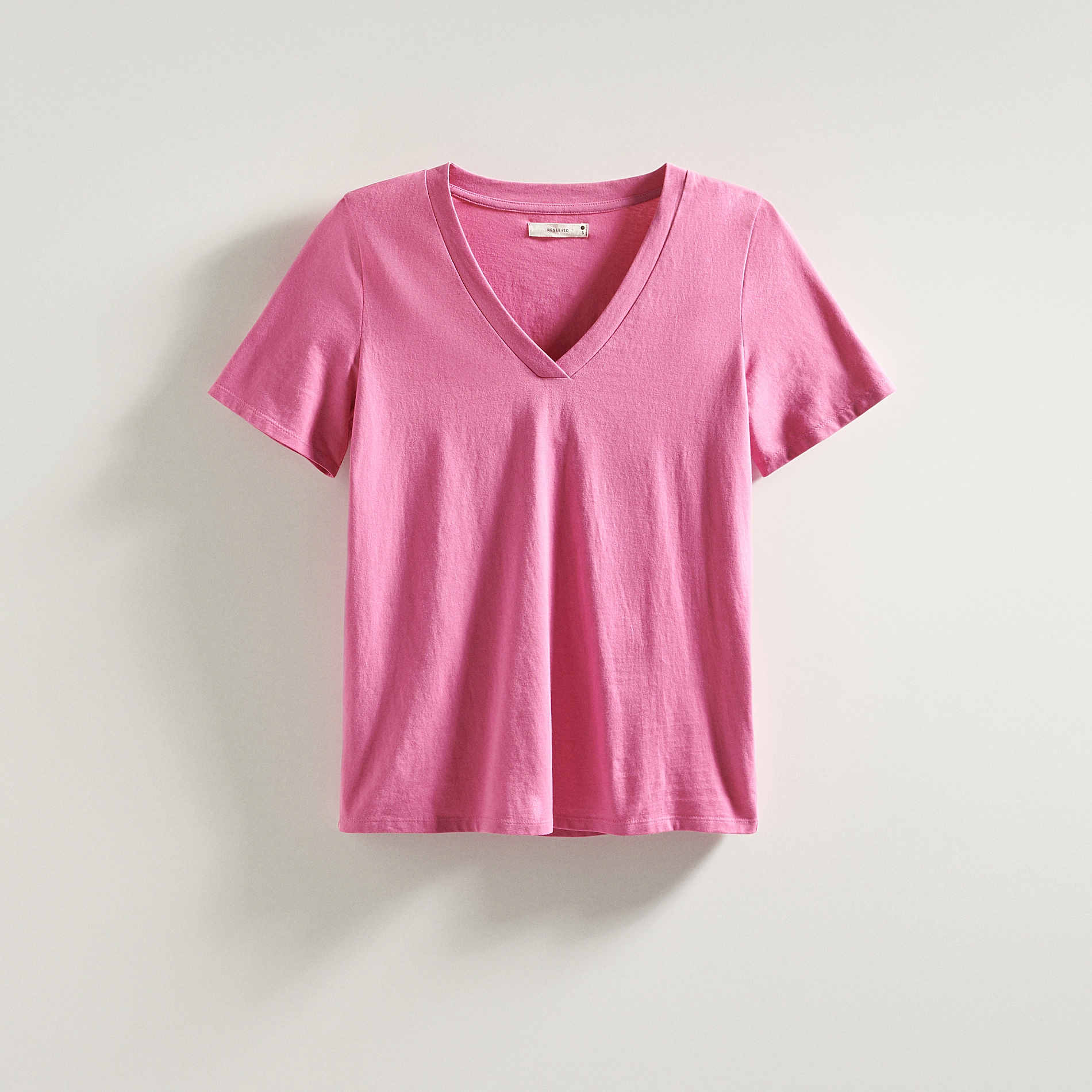 Levně Reserved - Bavlněné tričko - Růžová