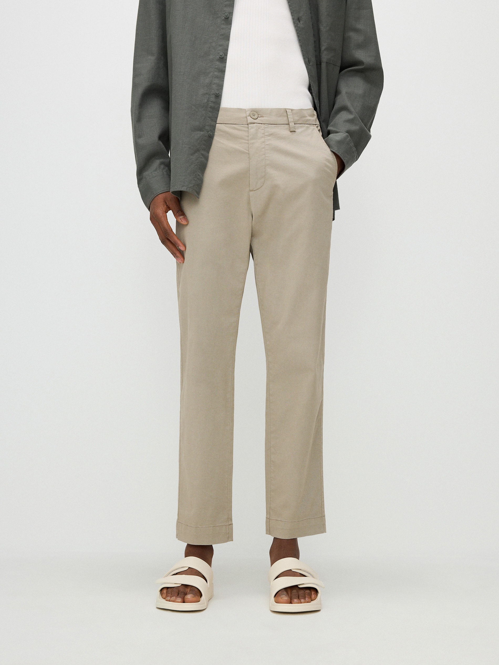 Reserved - Pantaloni carrot fit - beige