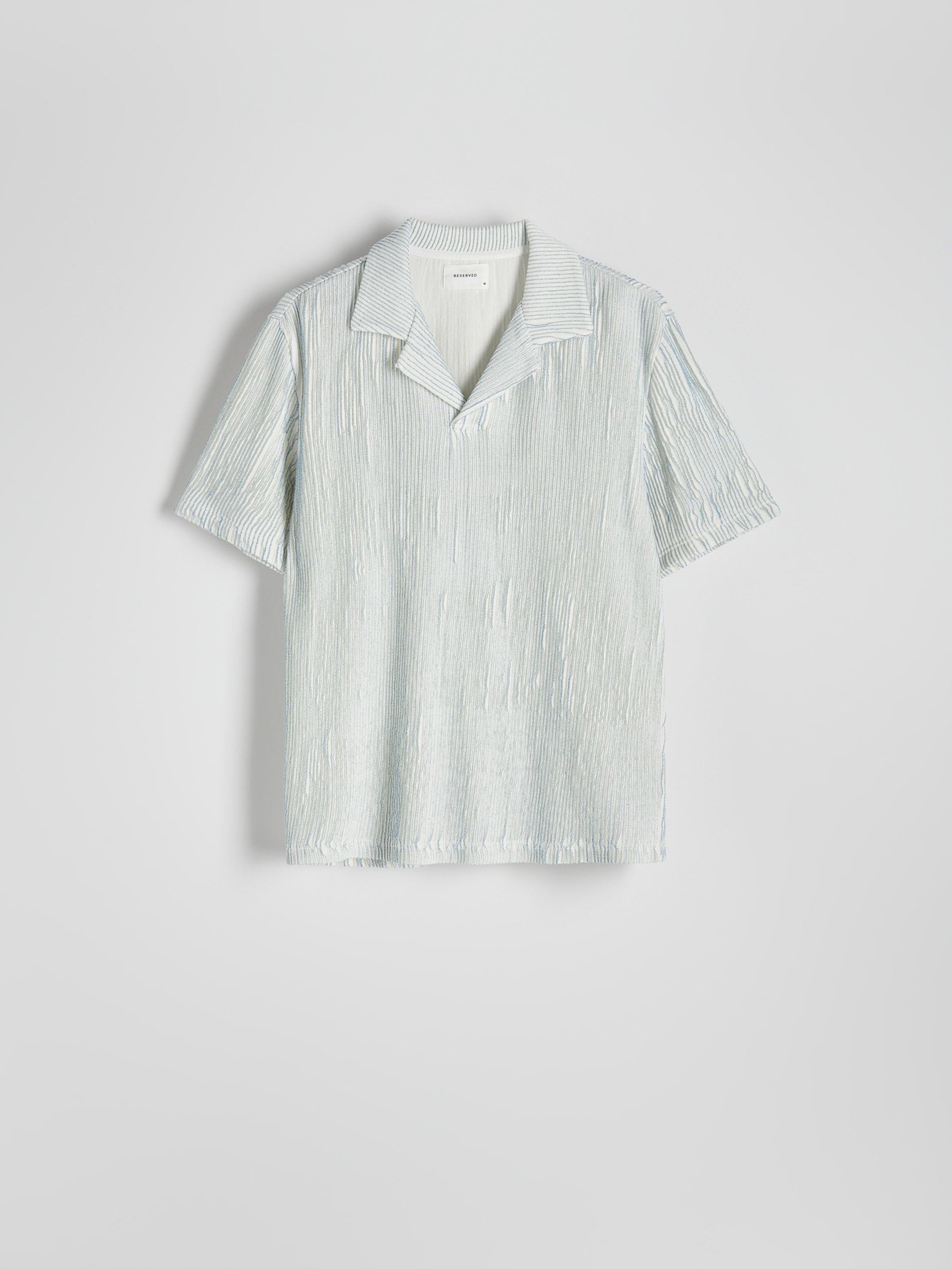 Reserved - Polo strutturata comfort fit - blu pallido