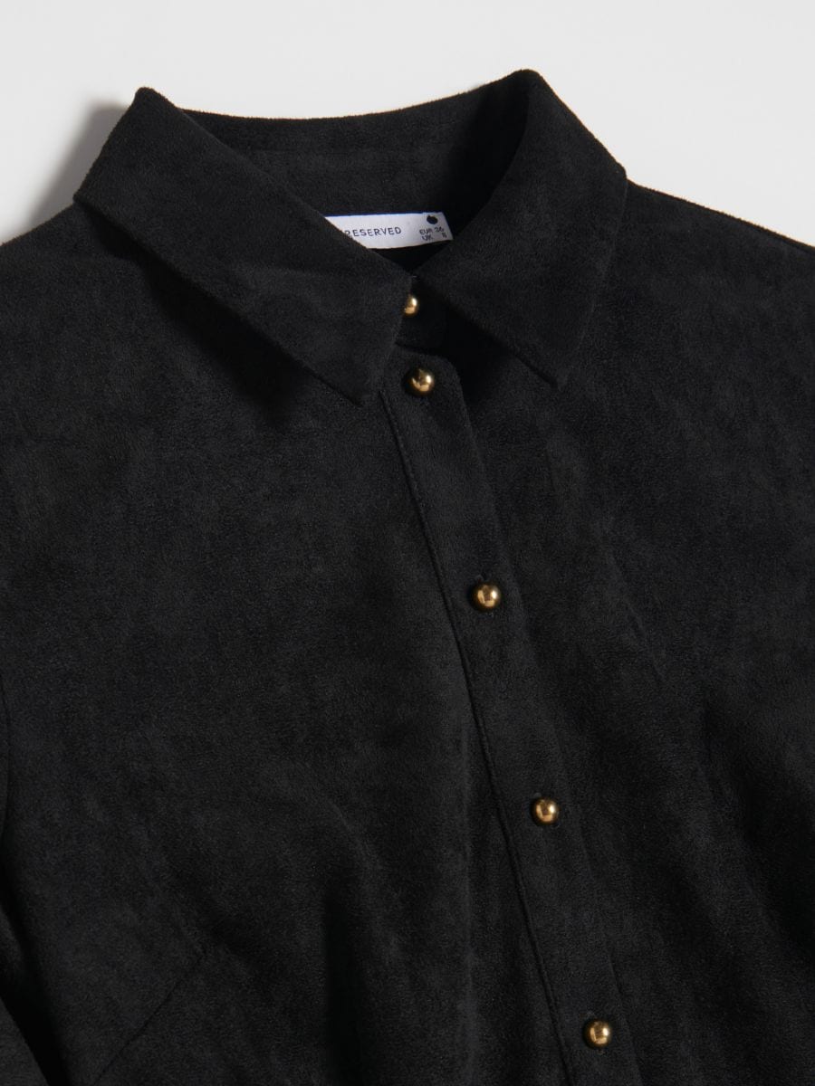 Rochie tip cămașă - negru - RESERVED - 4