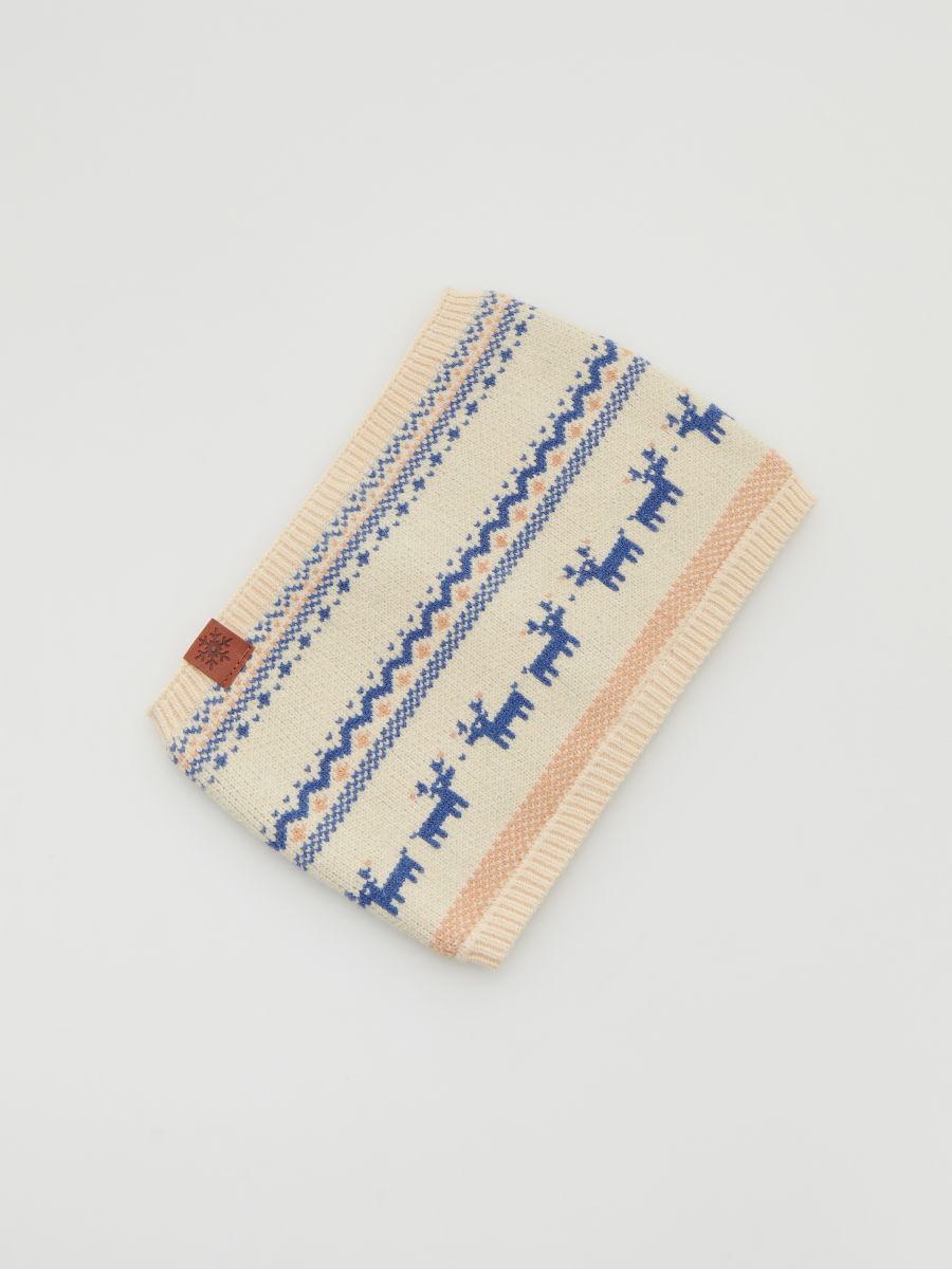 Snood with winter motif - nude - RESERVED - 3