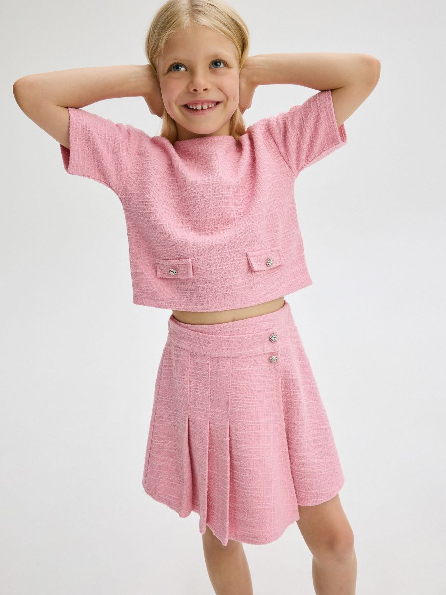 Jupe en tweed rose hotsell