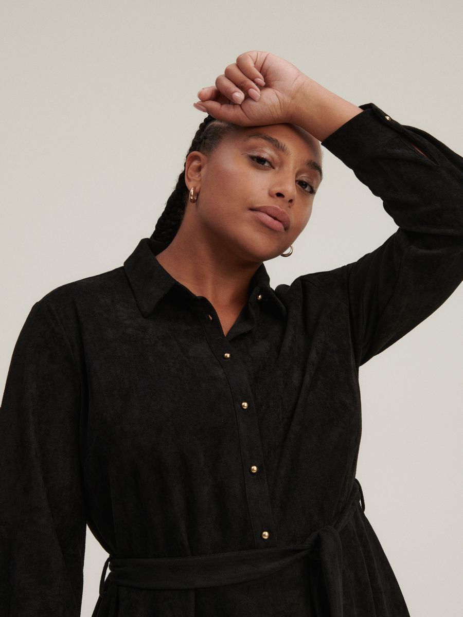 Shirt dress COLOUR black RESERVED 0013P 99X