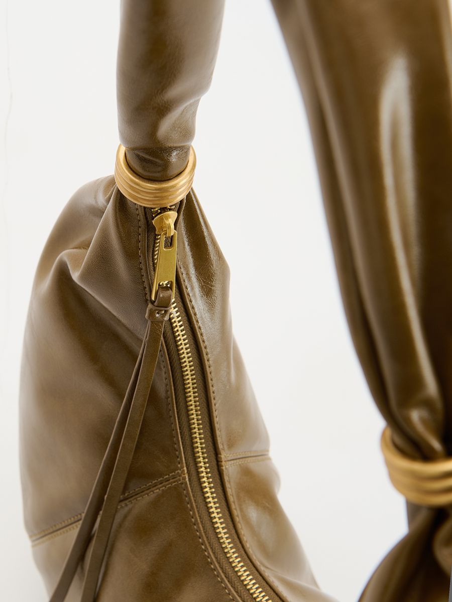 Hobo bag with detailing - golden brown - RESERVED - 4