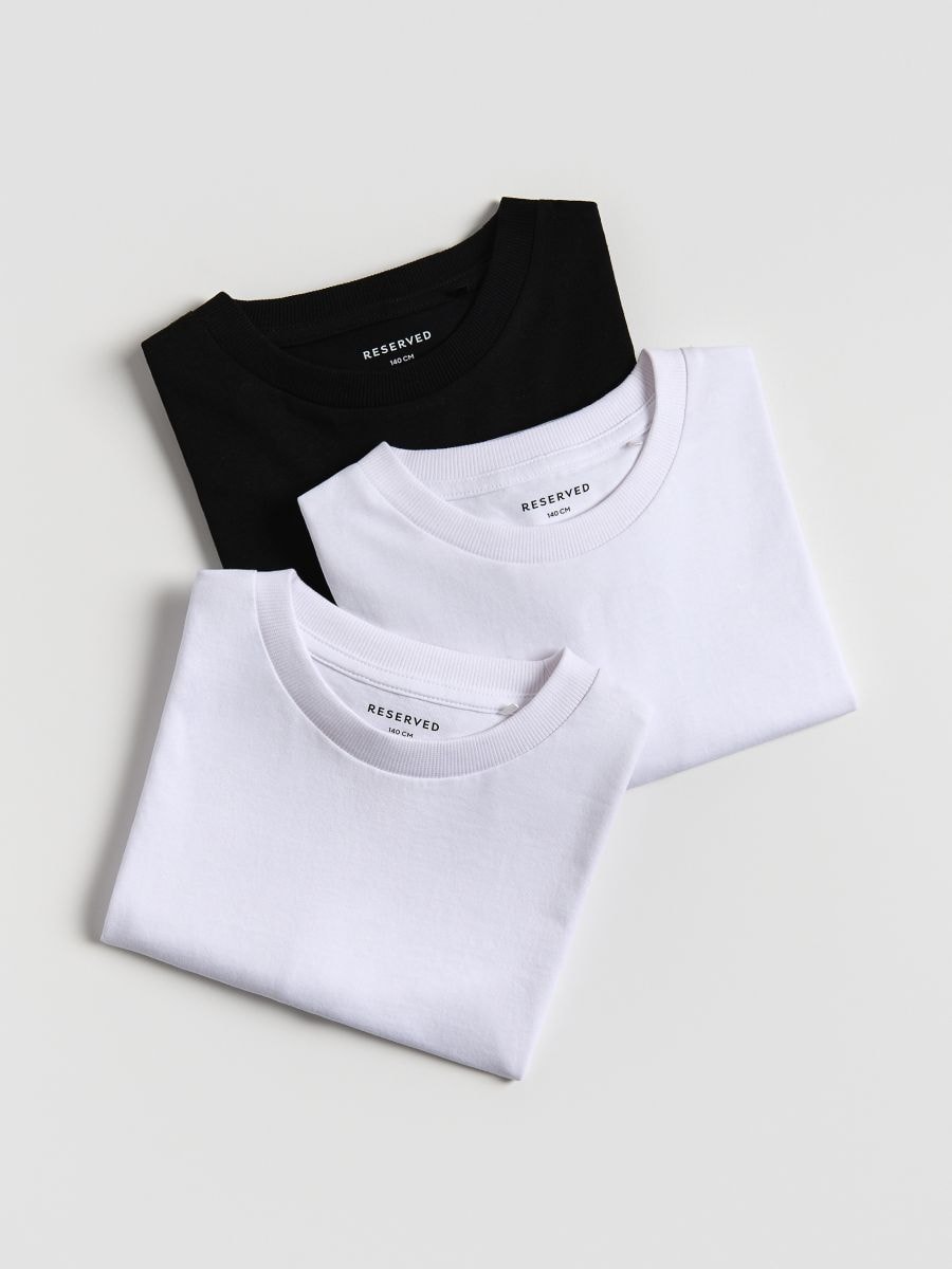 Cotton t-shirt 3 pack - black - RESERVED