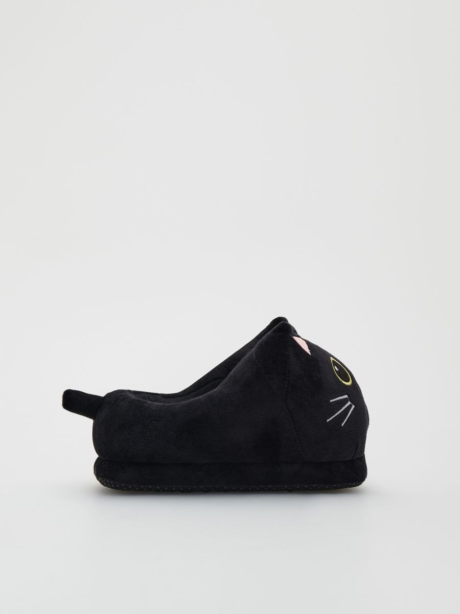 Glow-in-the-dark cat motif slippers - black - RESERVED - 4