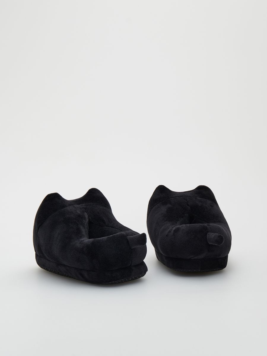 Glow-in-the-dark cat motif slippers - black - RESERVED - 5
