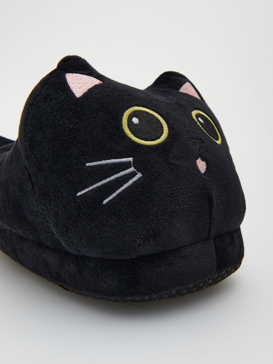 Glow-in-the-dark cat motif slippers - black - RESERVED - 7