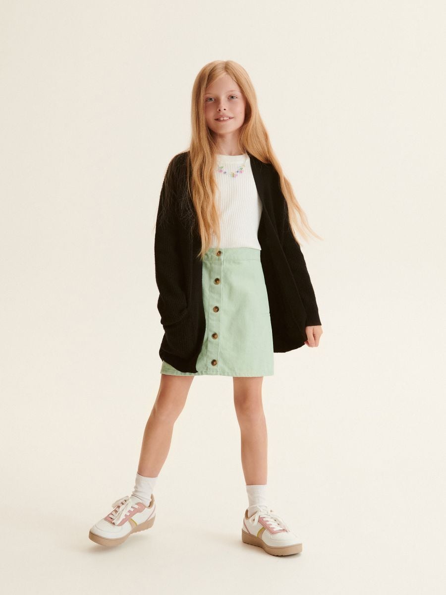 Plain viscose blend cardigan - black - RESERVED - 5