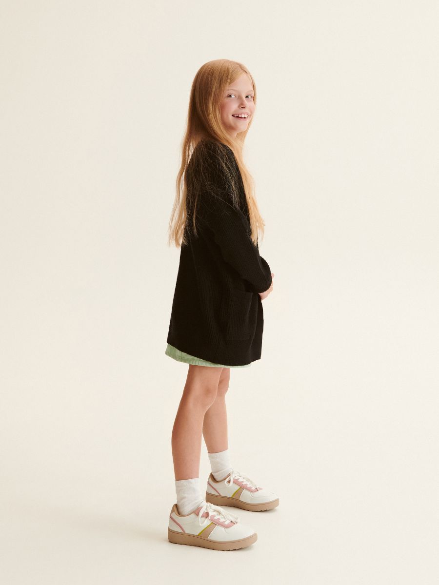 Plain viscose blend cardigan - black - RESERVED - 6